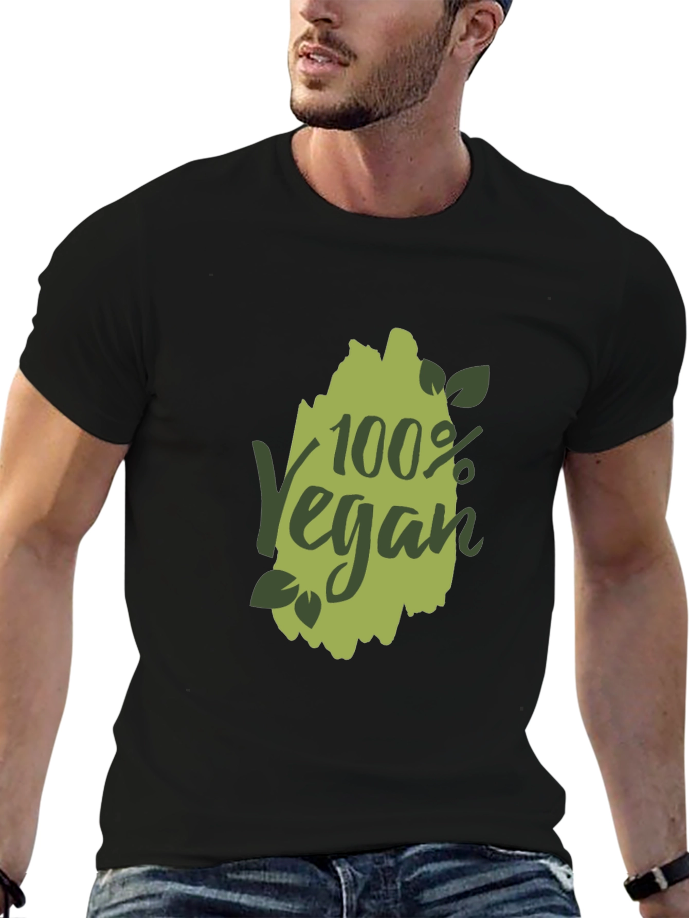 100% Vegan Graphic T-Shirt - Black