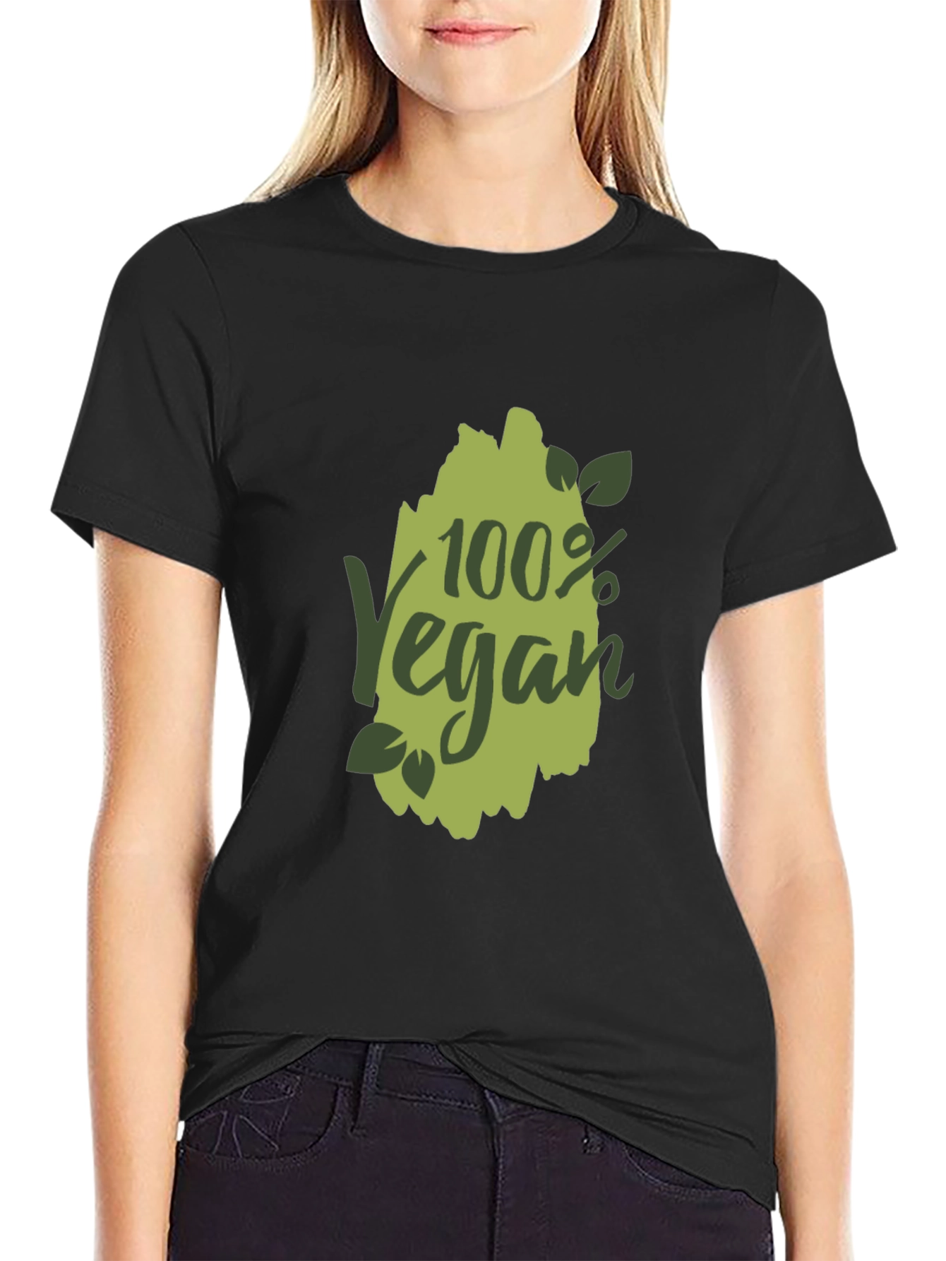 100% Vegan Graphic T-Shirt - Black