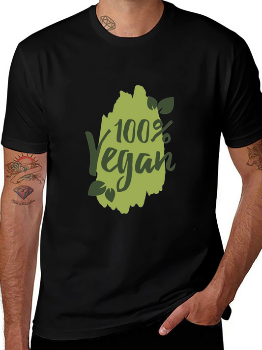 100% Vegan Graphic T-Shirt - Black