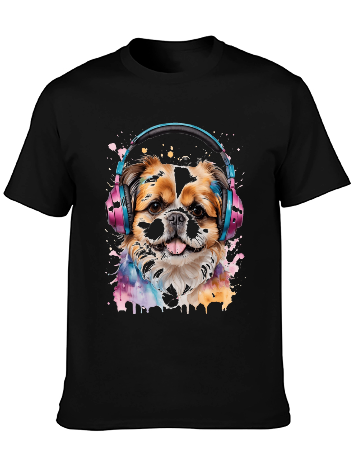 Dog with Headphones Graphic Tee
