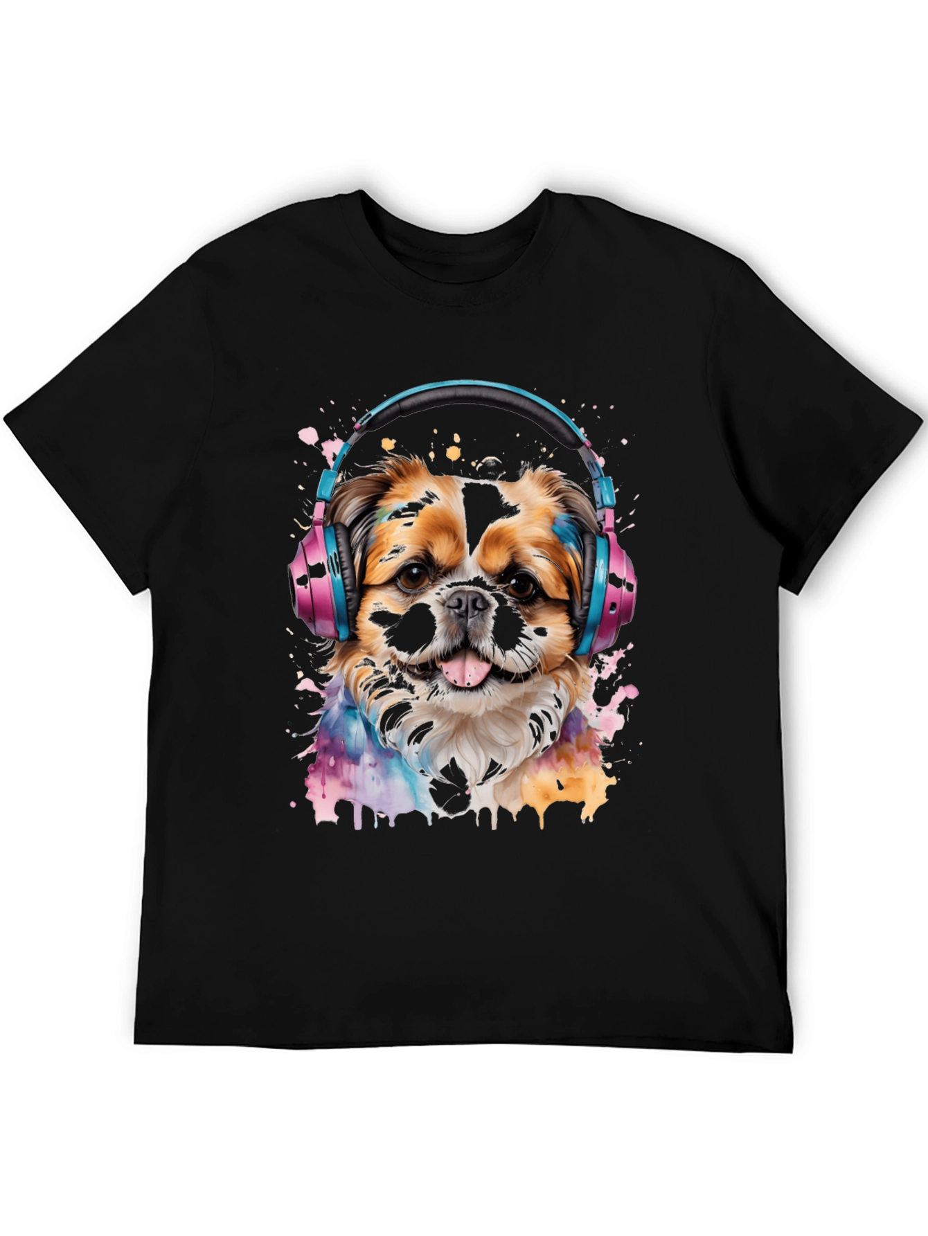 Dog with Headphones Graphic Tee