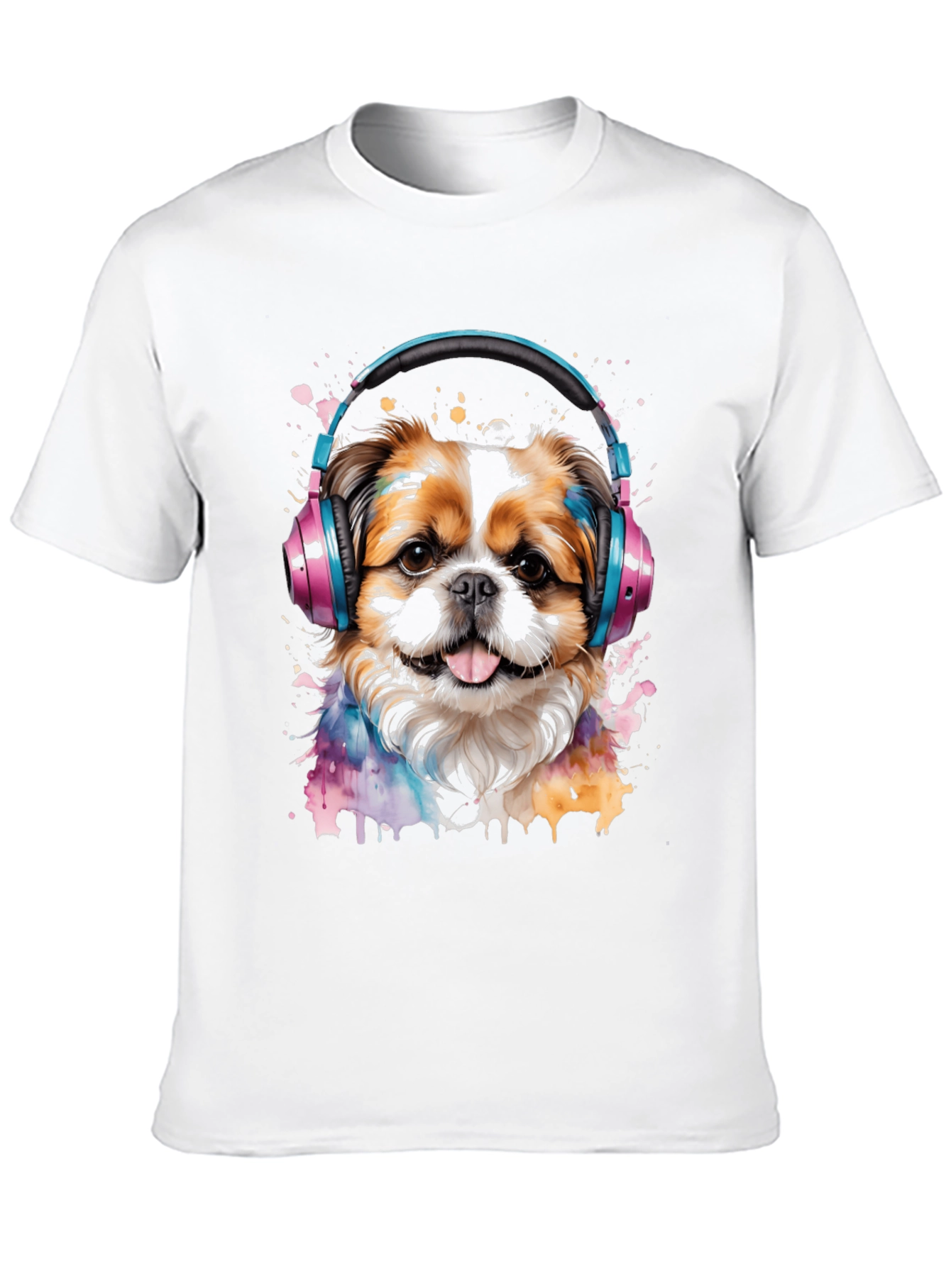 Dog with Headphones Graphic Tee
