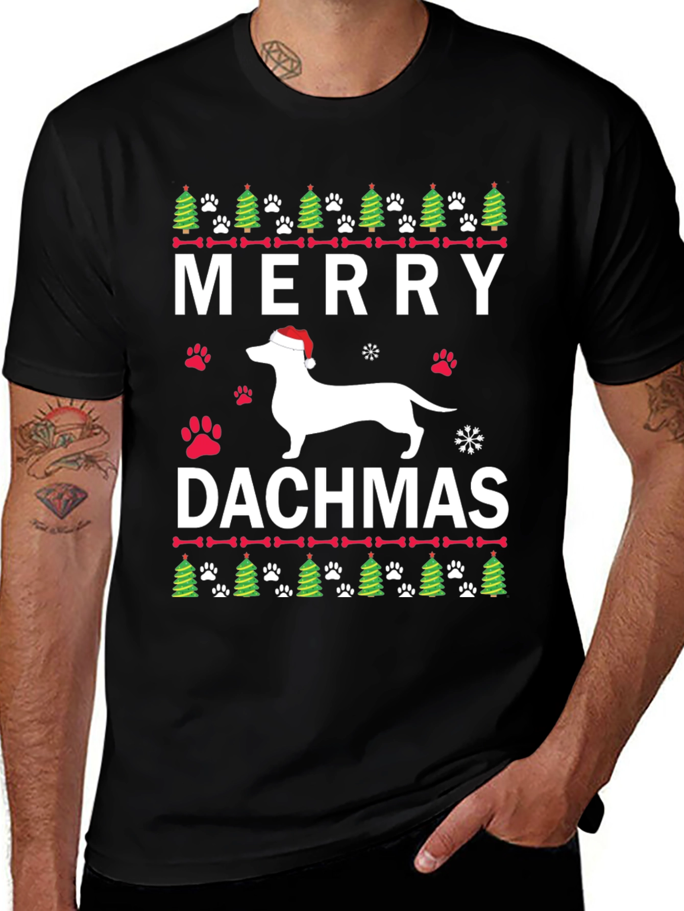 Merry Dachsmas Dachshund Christmas T-Shirt
