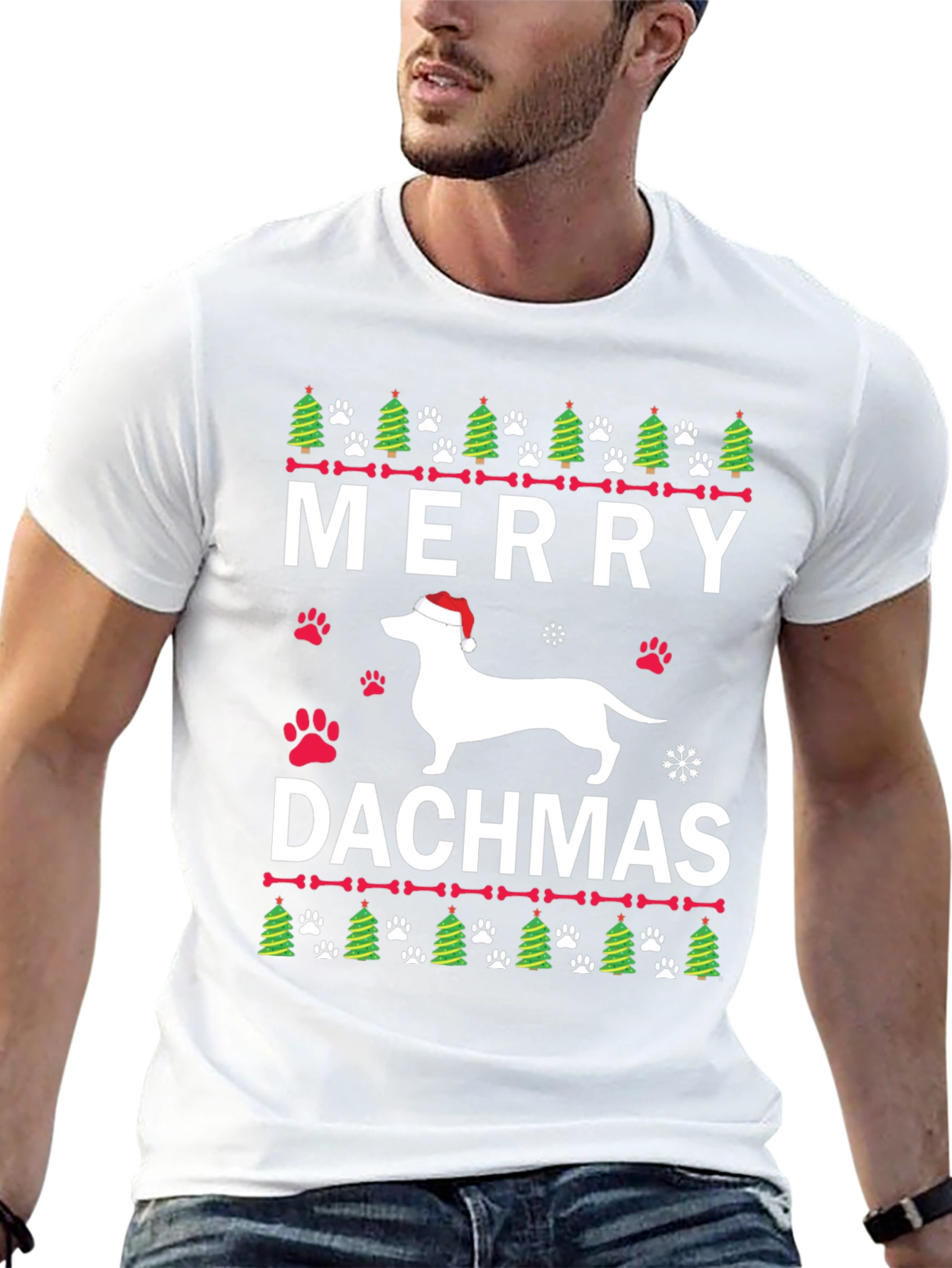 Merry Dachsmas Dachshund Christmas T-Shirt