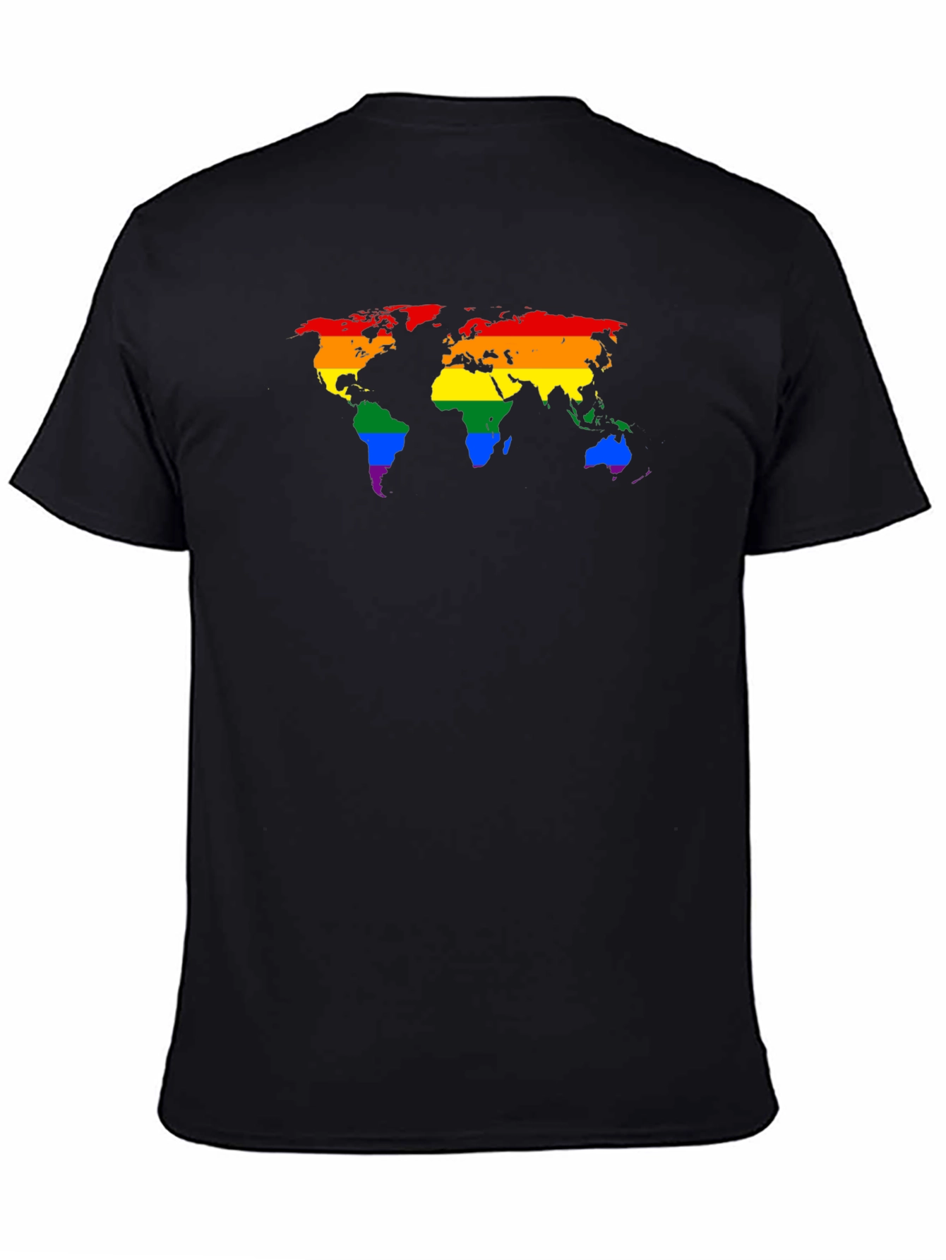 Pride World Map Black T-Shirt