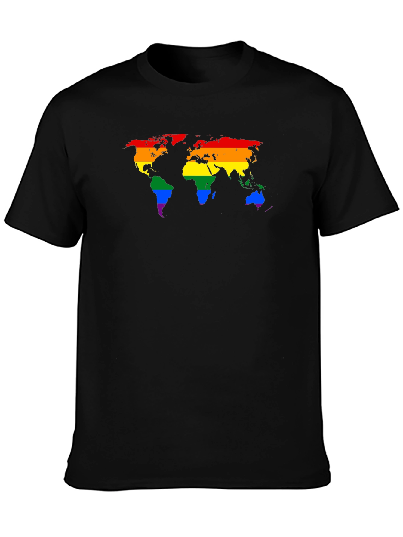 Pride World Map Black T-Shirt