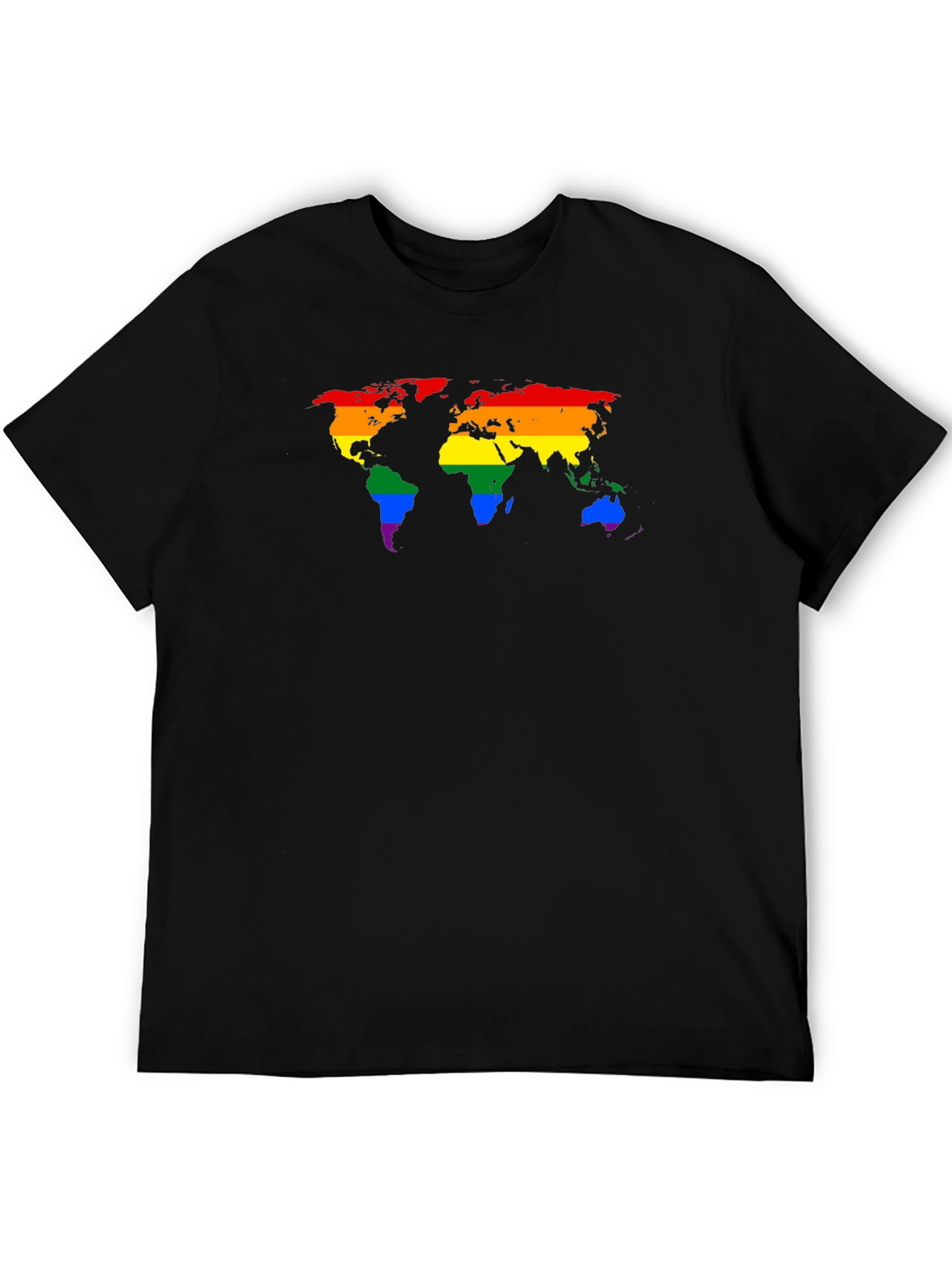 Pride World Map Black T-Shirt