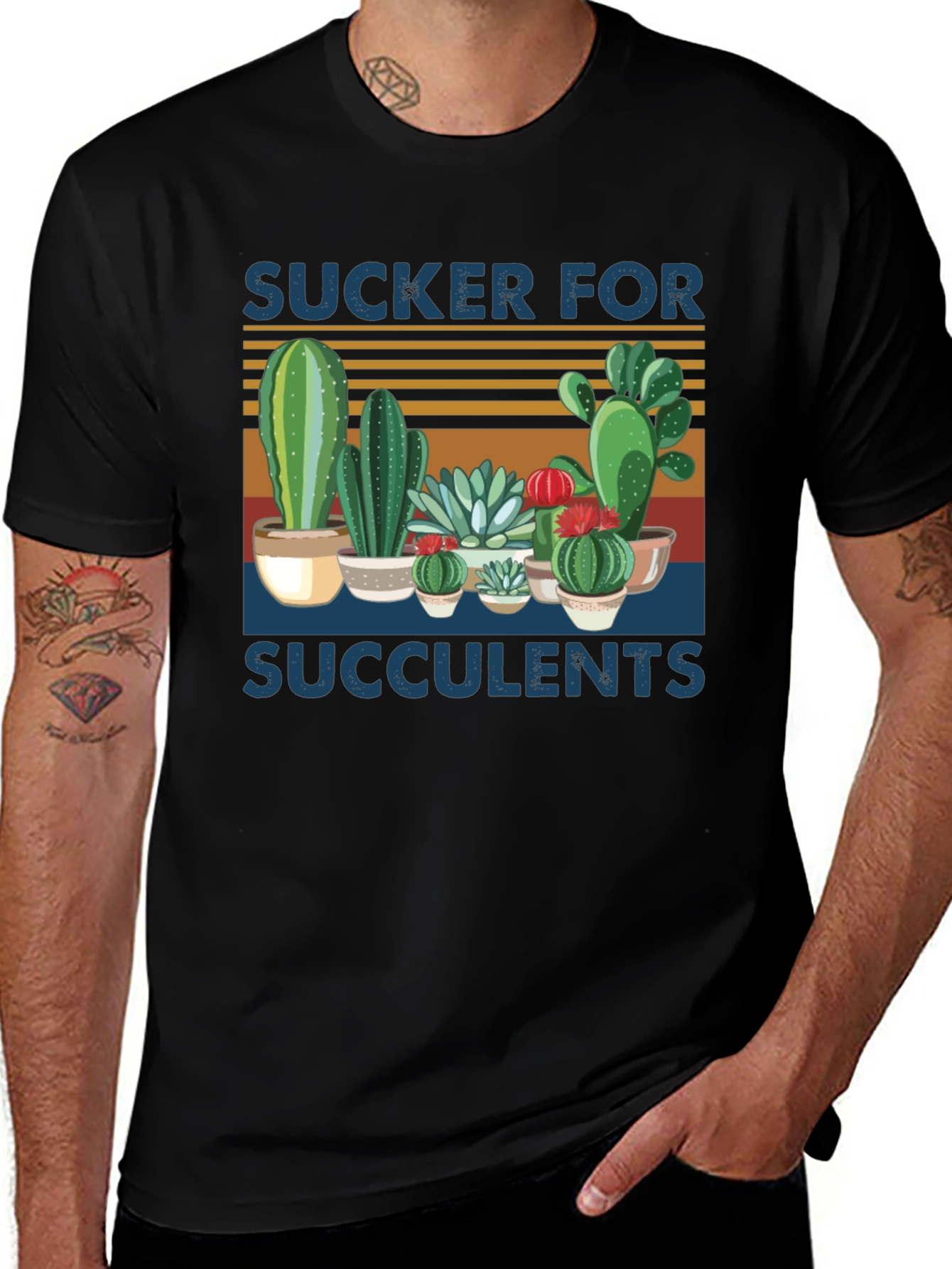 Sucker for Succulents Black Graphic Tee