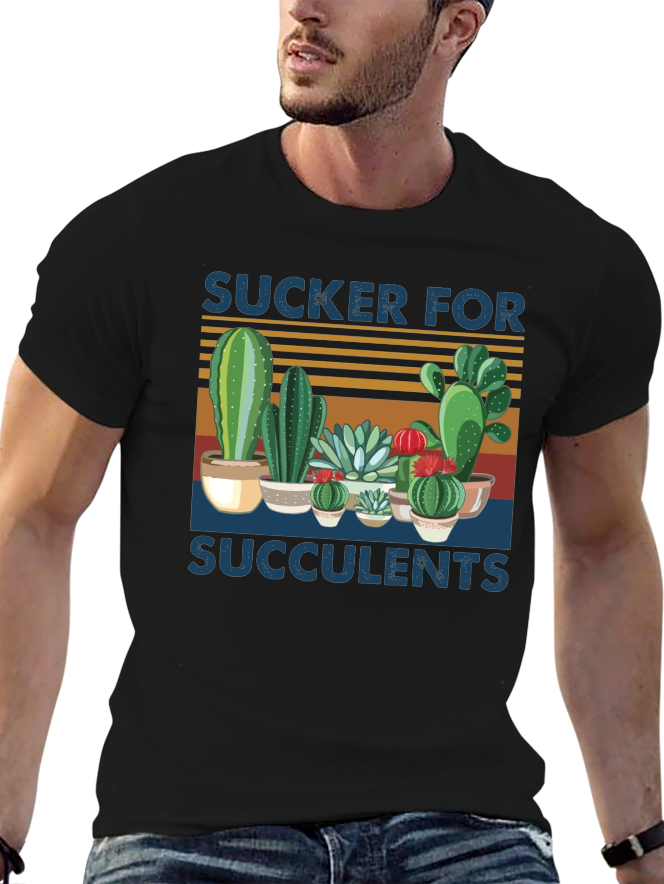 Sucker for Succulents Black Graphic Tee
