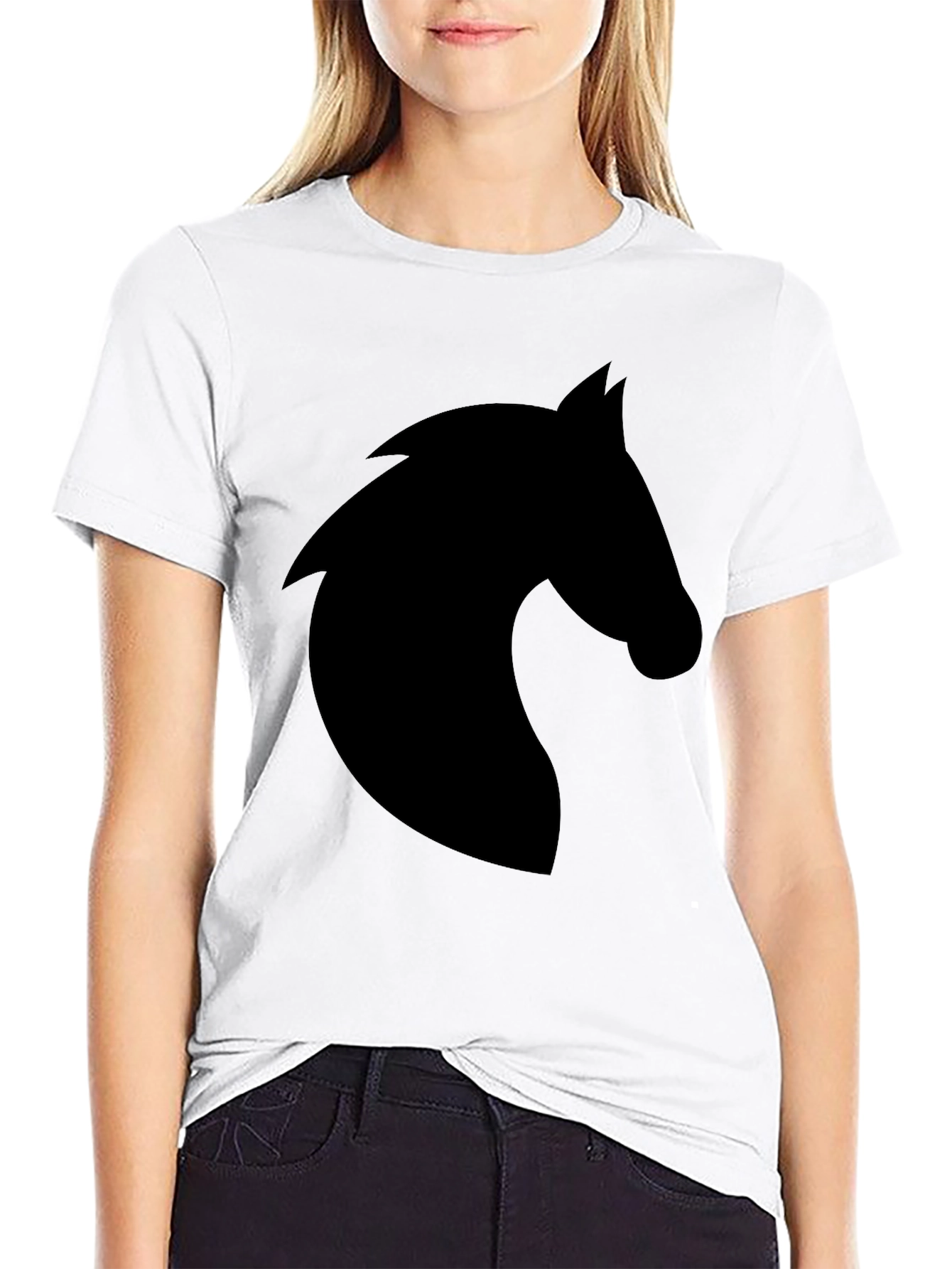 Mens Black Horse Silhouette Graphic Tee