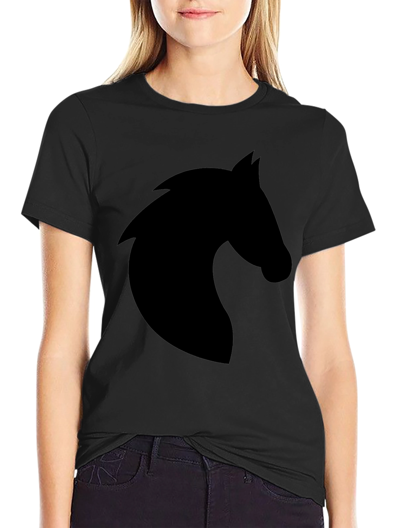Mens Black Horse Silhouette Graphic Tee
