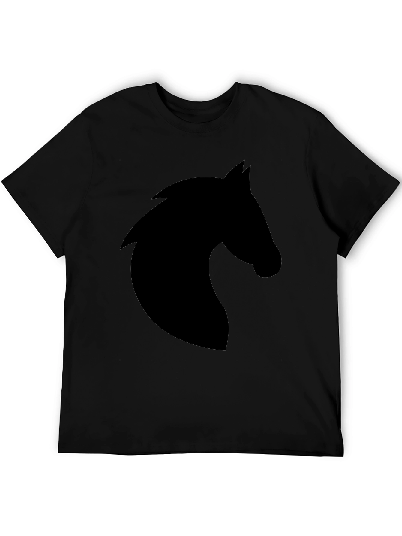 Mens Black Horse Silhouette Graphic Tee