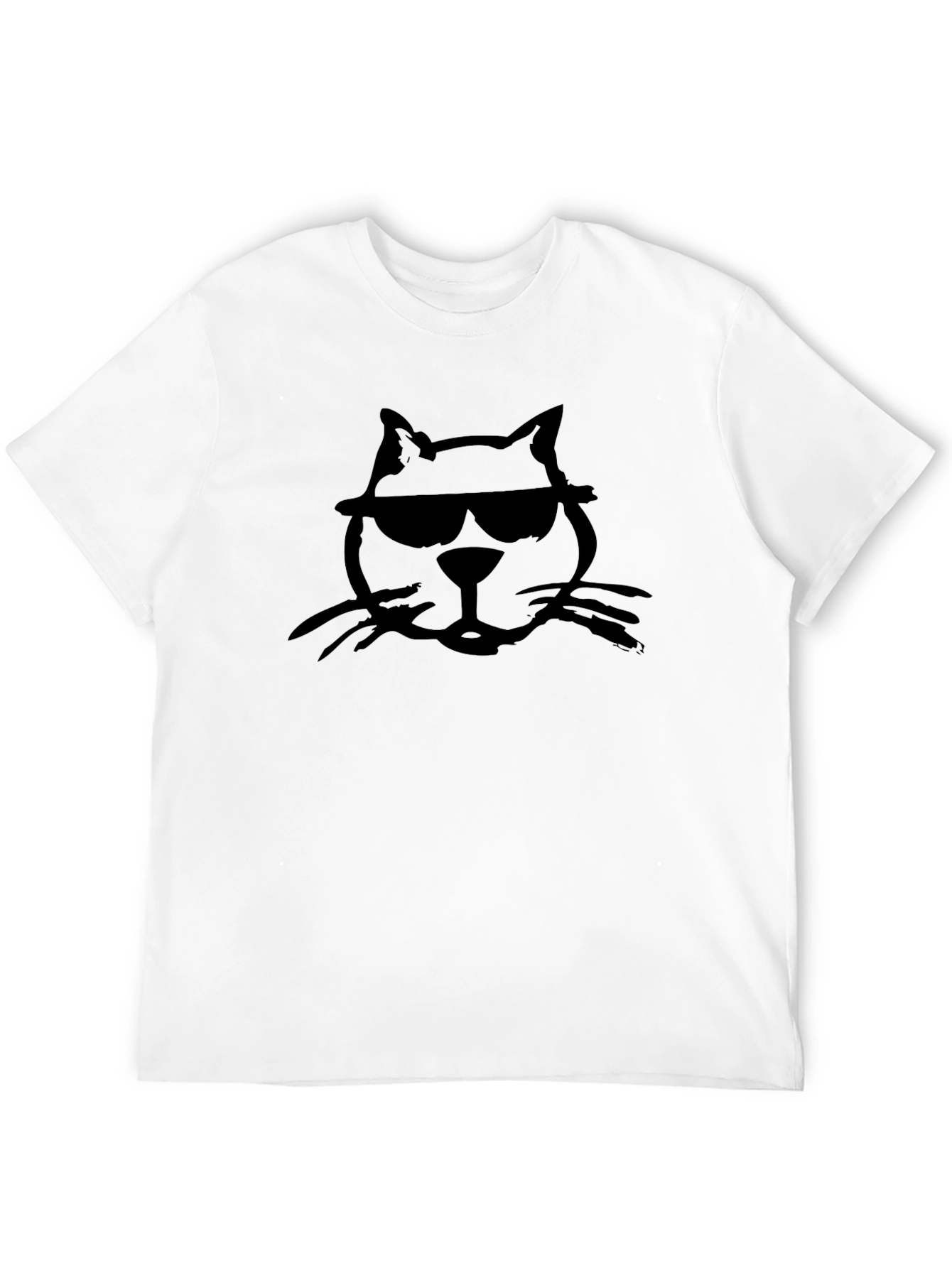 Cool Cat T-Shirt - Black Cotton Graphic Tee
