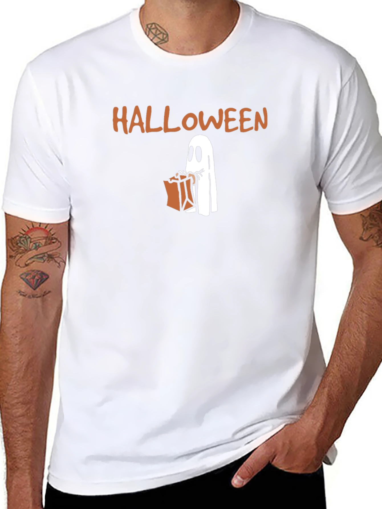Halloween Ghost Black T-Shirt
