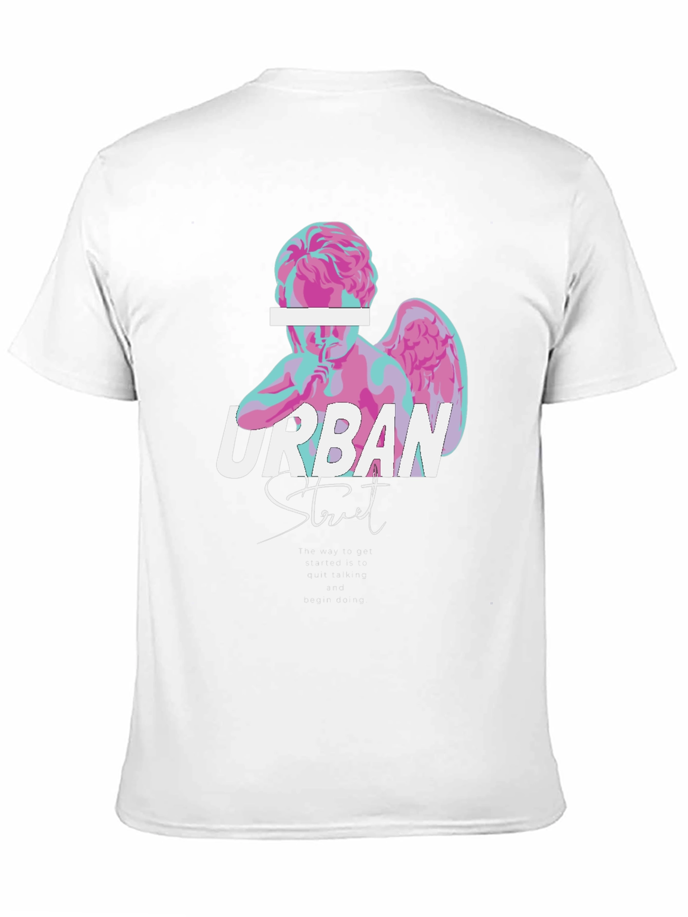 Urban Street Angel Graphic Tee - Black