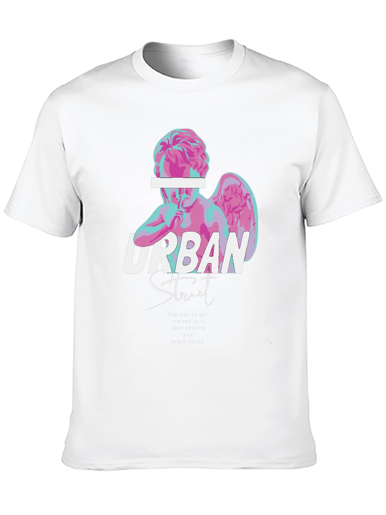 Urban Street Angel Graphic Tee - Black