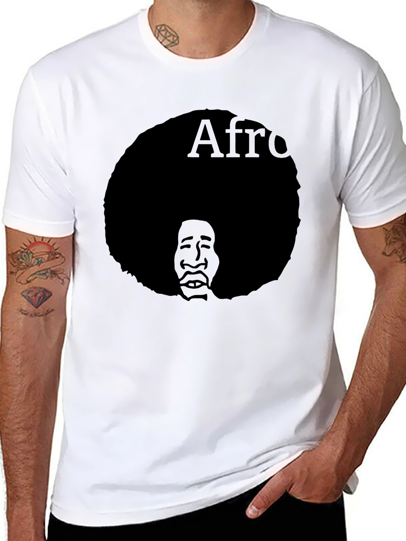 Afro Silhouette Graphic T-Shirt - Classic Black Tee