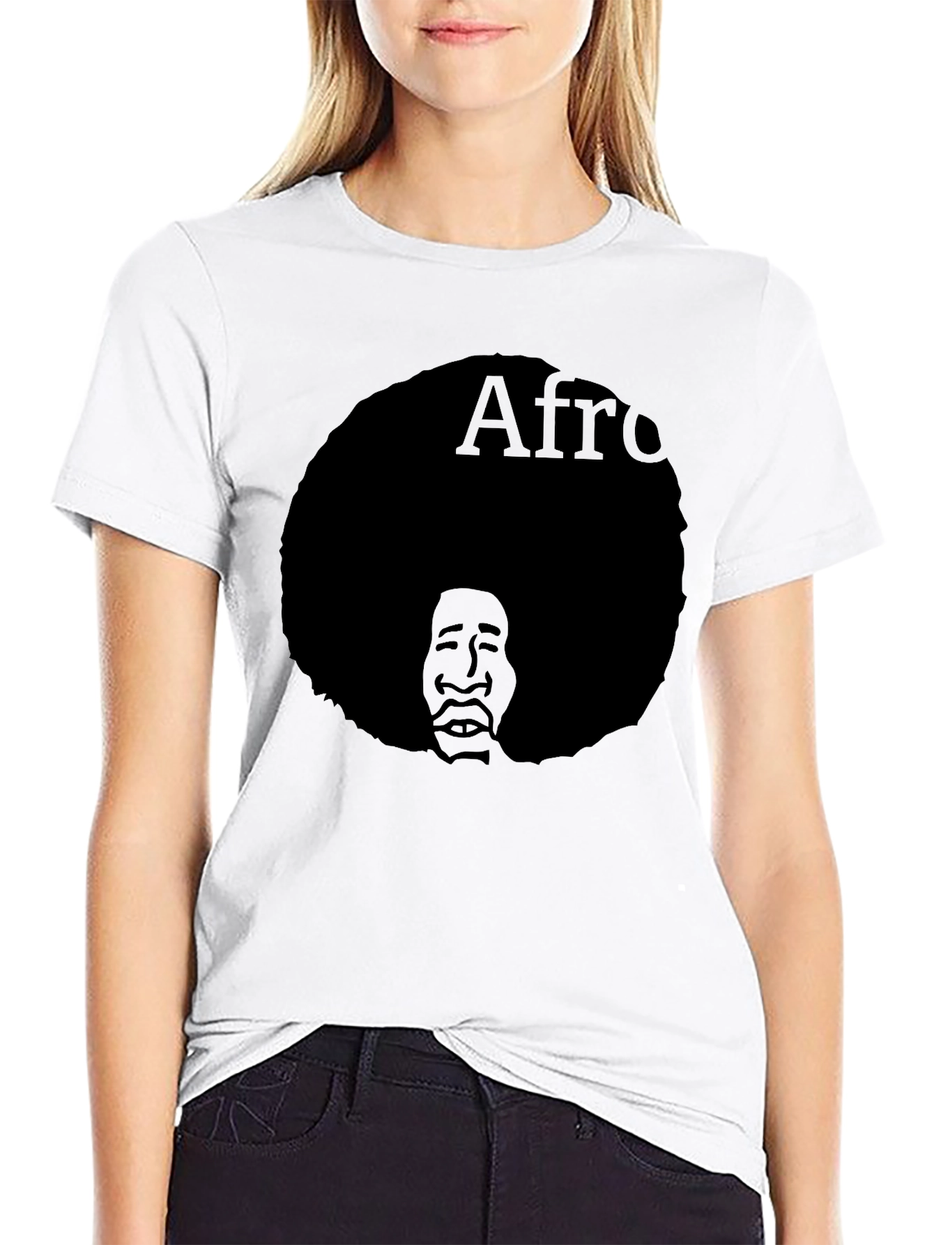 Afro Silhouette Graphic T-Shirt - Classic Black Tee