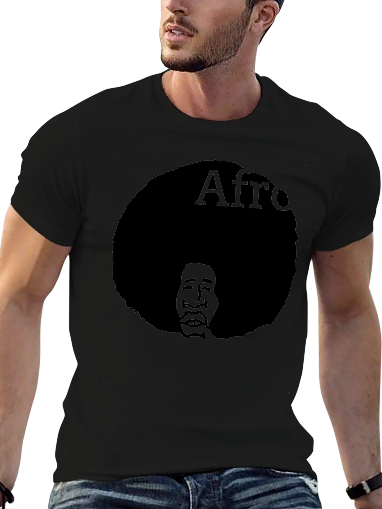 Afro Silhouette Graphic T-Shirt - Classic Black Tee