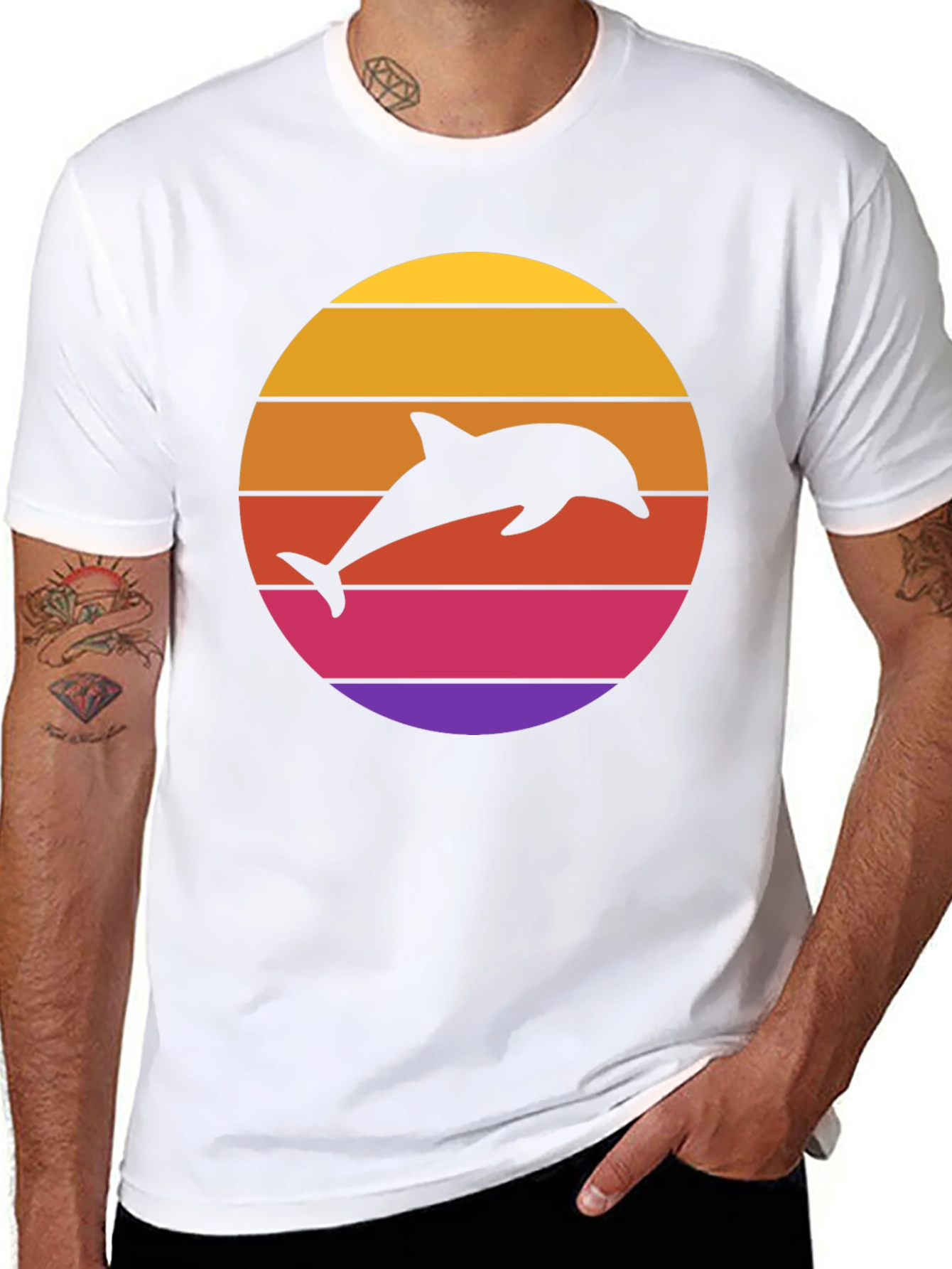 Retro Dolphin Sunset Tee