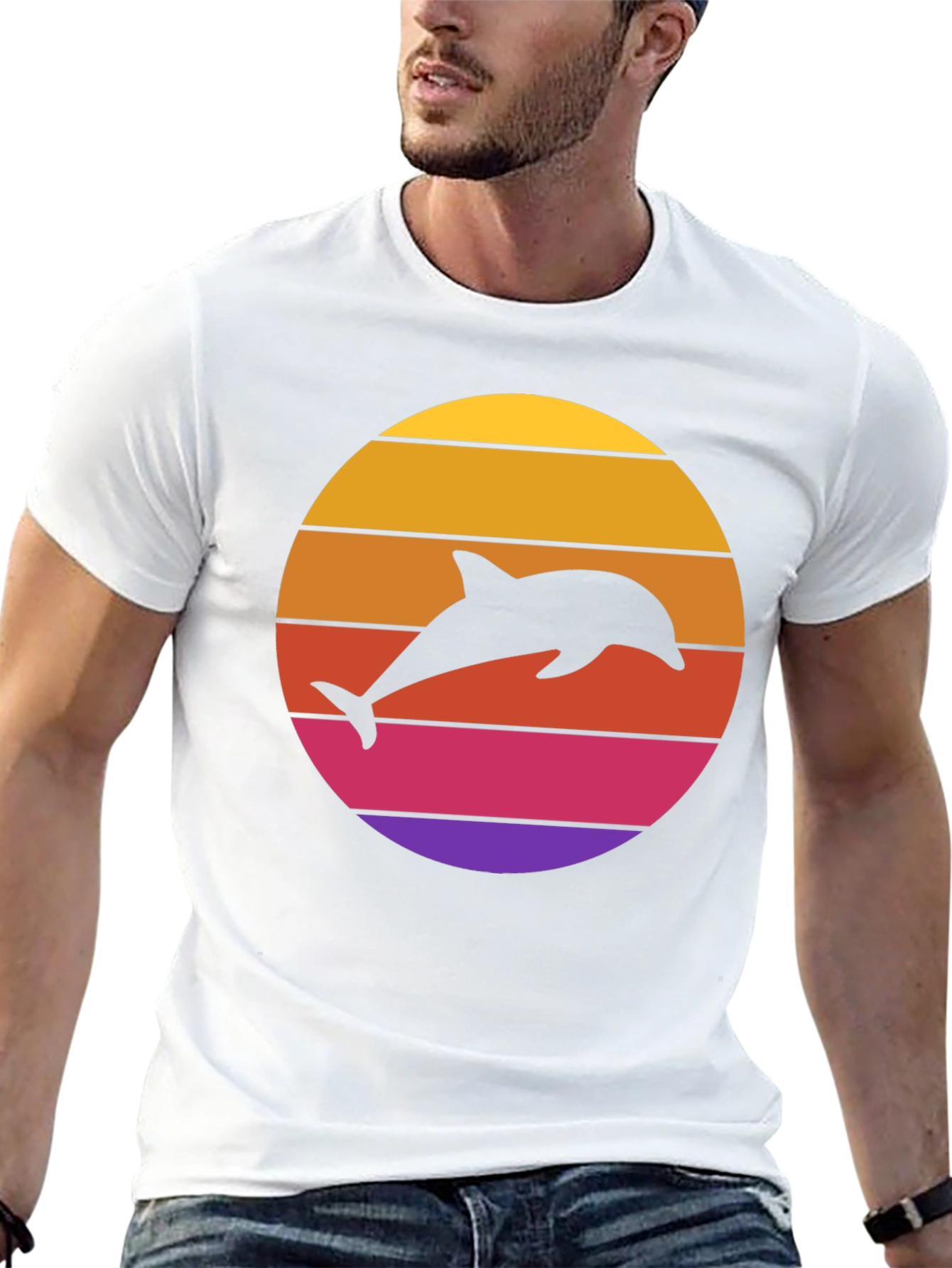 Retro Dolphin Sunset Tee