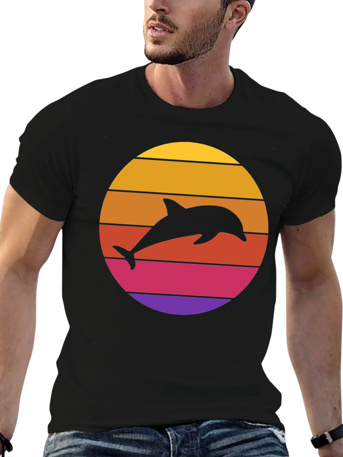 Retro Dolphin Sunset Tee