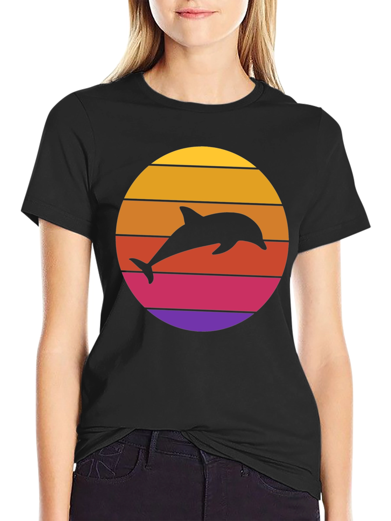 Retro Dolphin Sunset Tee