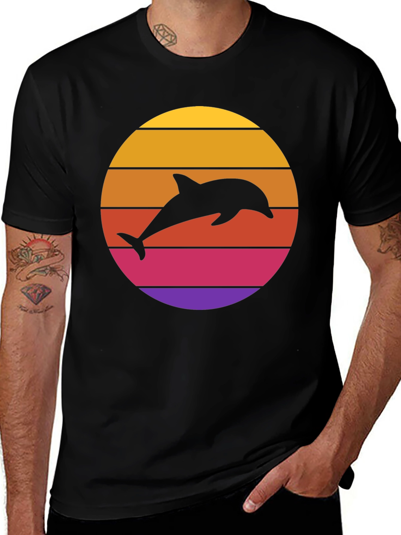 Retro Dolphin Sunset Tee