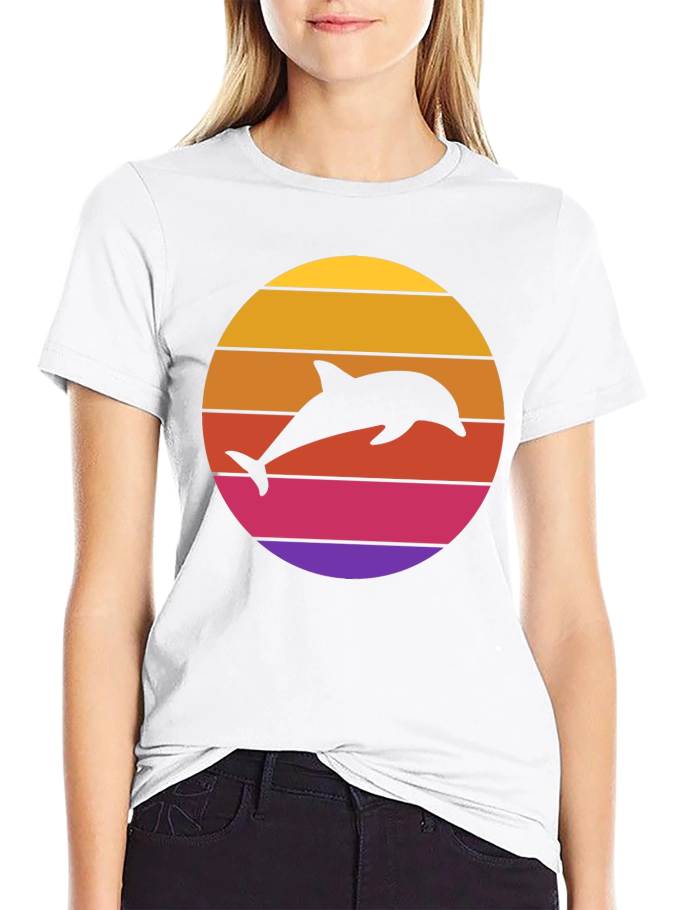 Retro Dolphin Sunset Tee