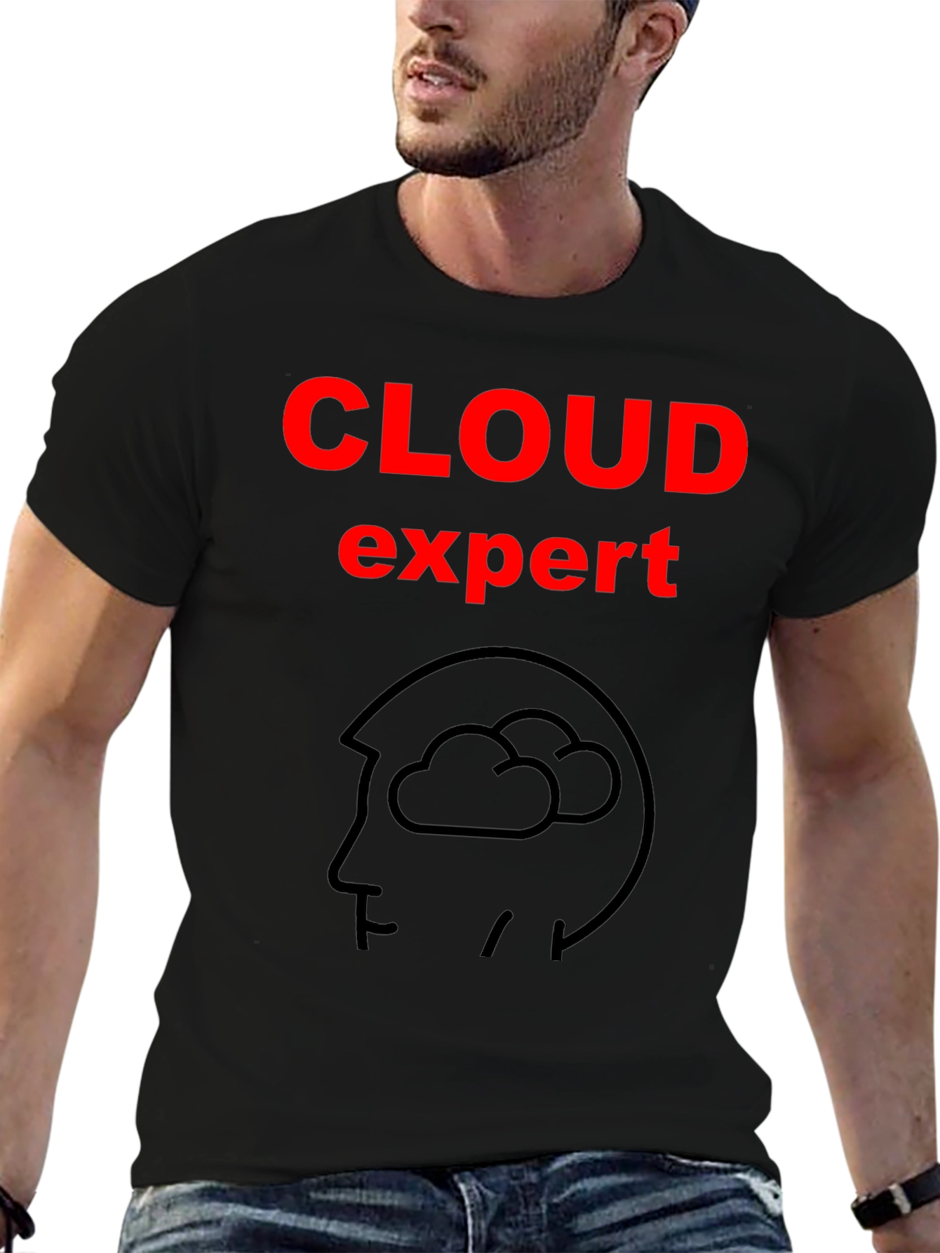 Cloud Expert Graphic Tee - Black Cotton T-Shirt