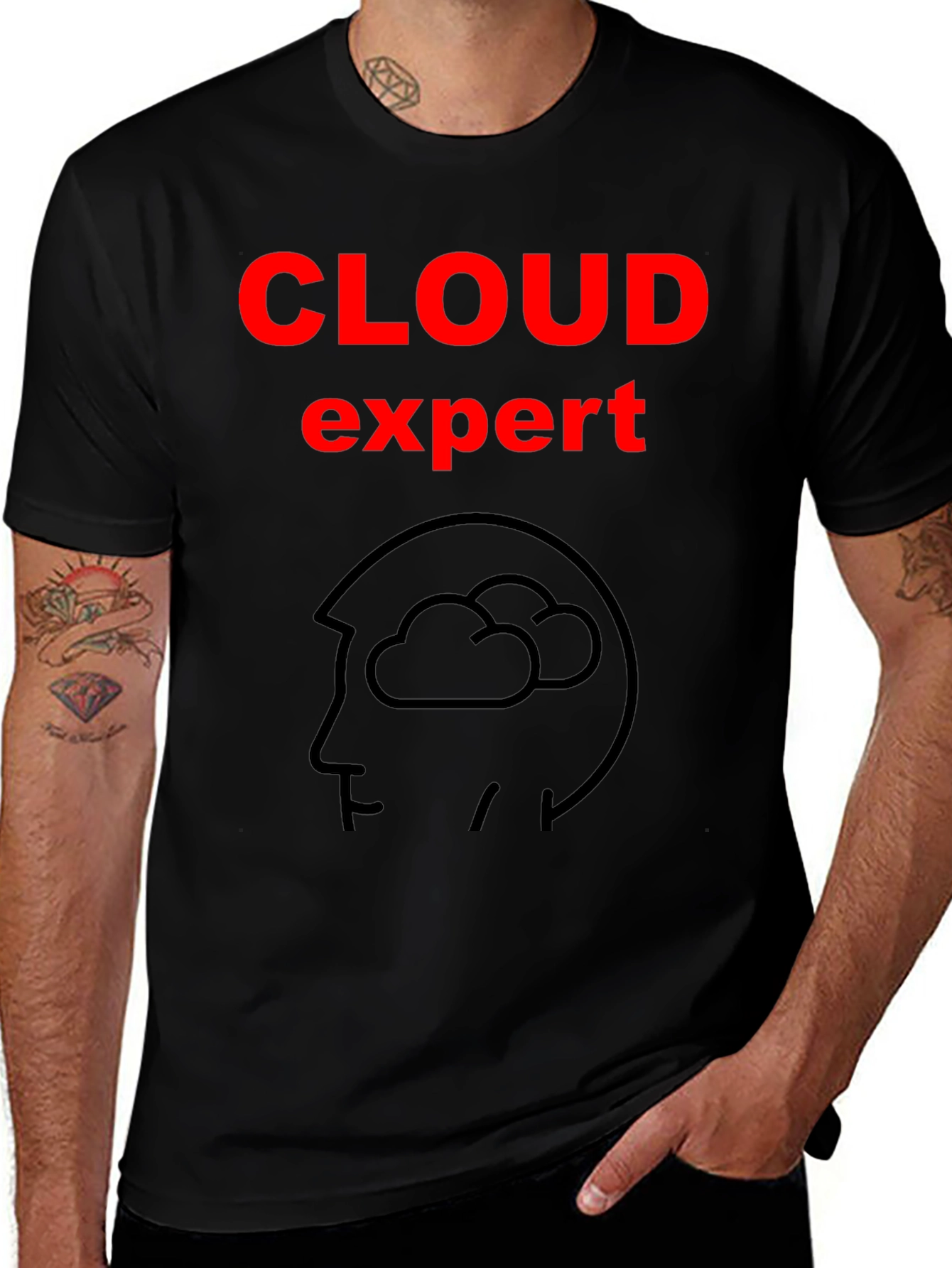 Cloud Expert Graphic Tee - Black Cotton T-Shirt