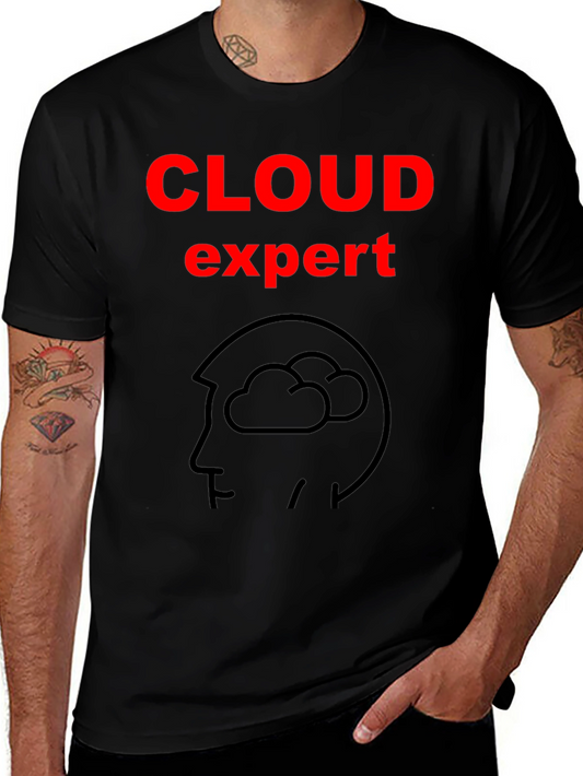 Cloud Expert Graphic Tee - Black Cotton T-Shirt