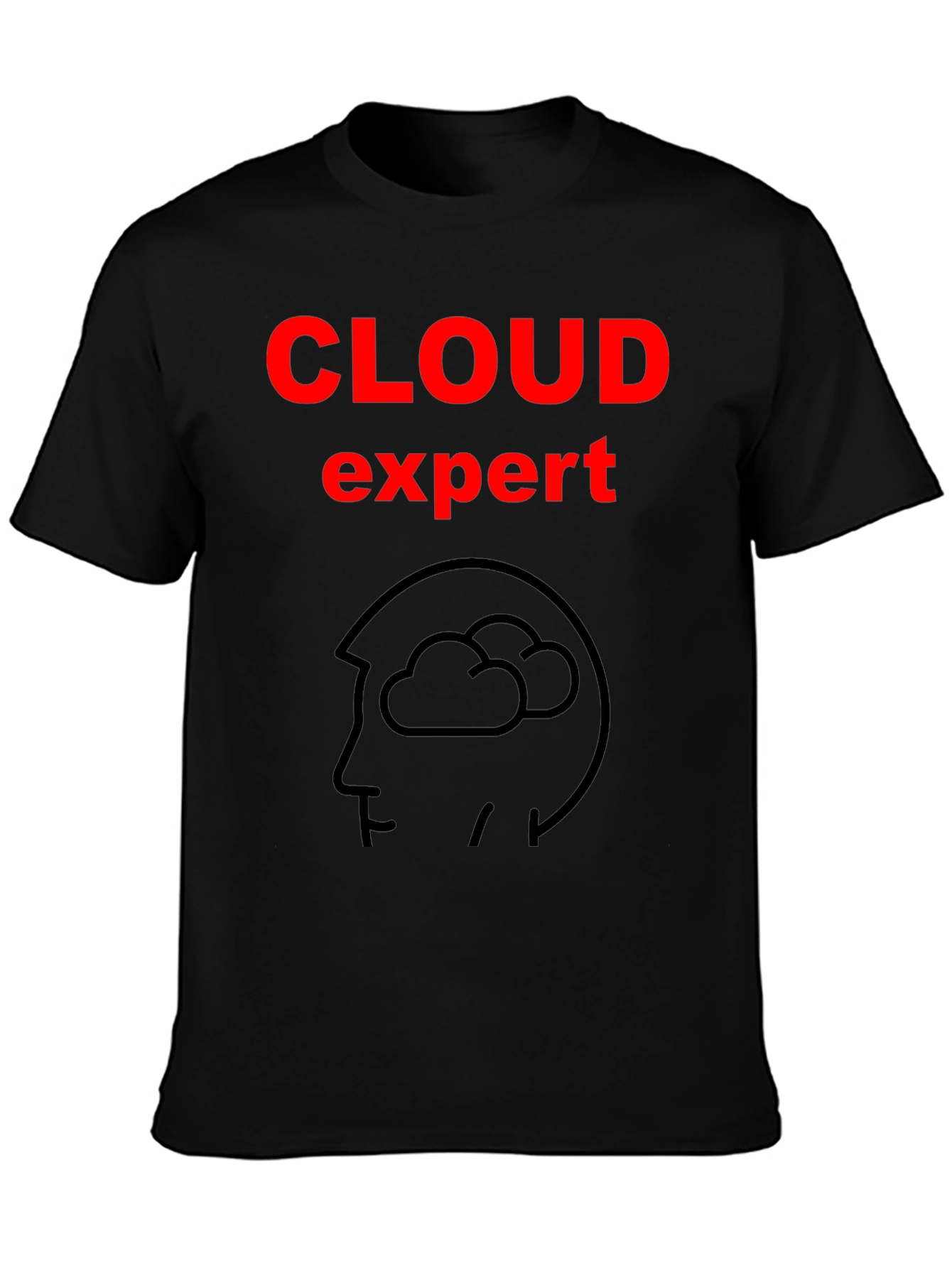 Cloud Expert Graphic Tee - Black Cotton T-Shirt