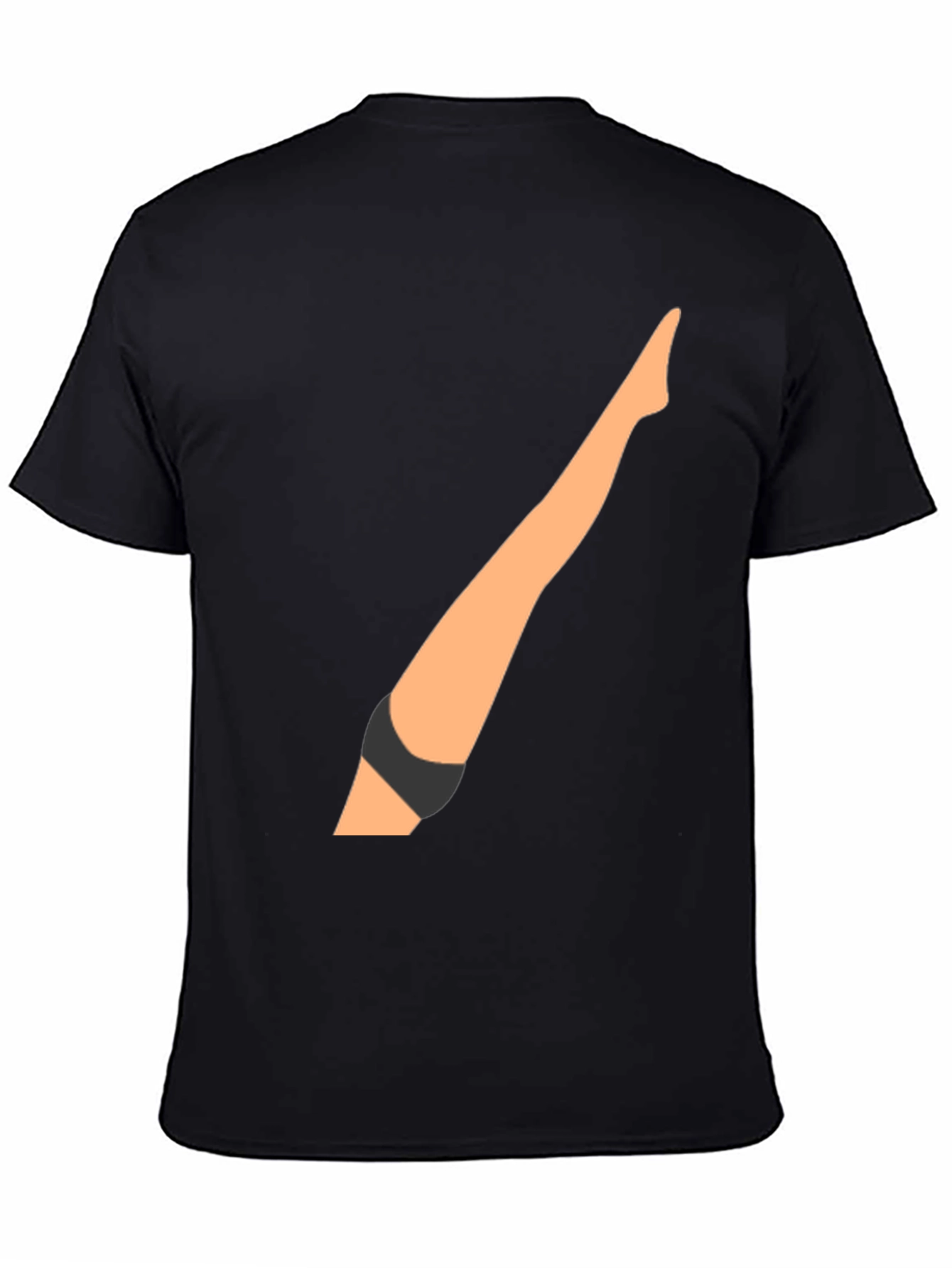 Funny Leg Graphic Black T-Shirt