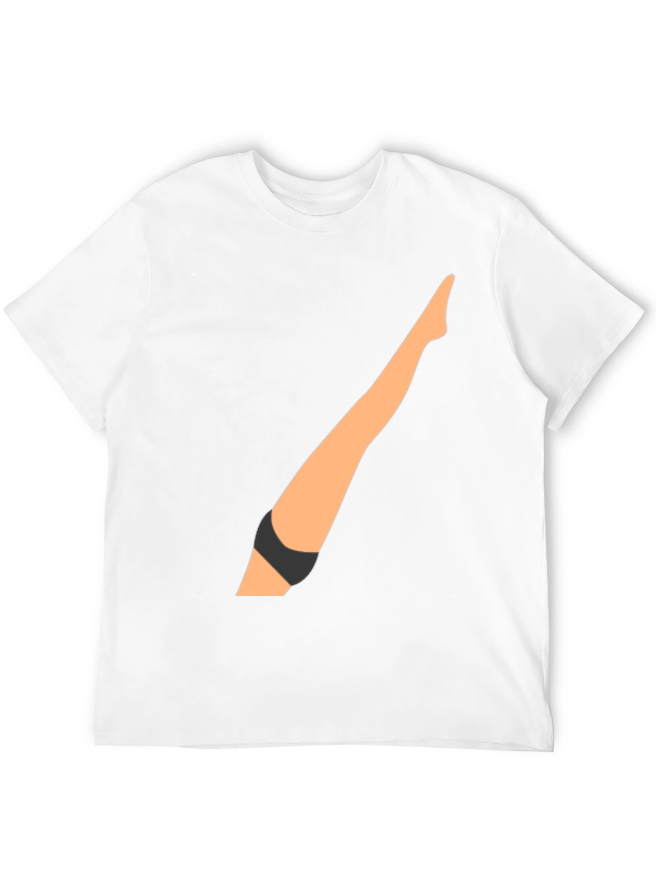 Funny Leg Graphic Black T-Shirt