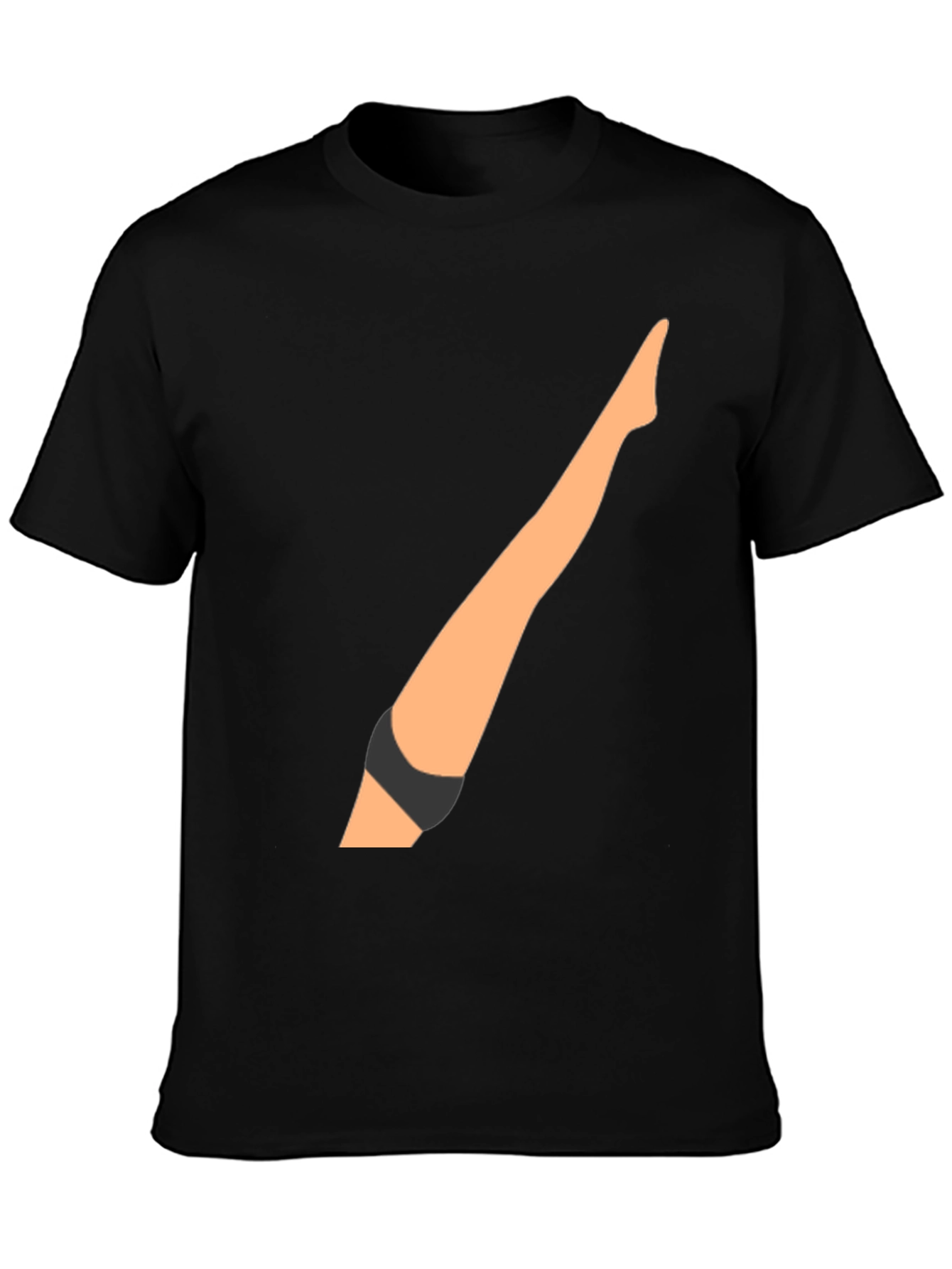 Funny Leg Graphic Black T-Shirt