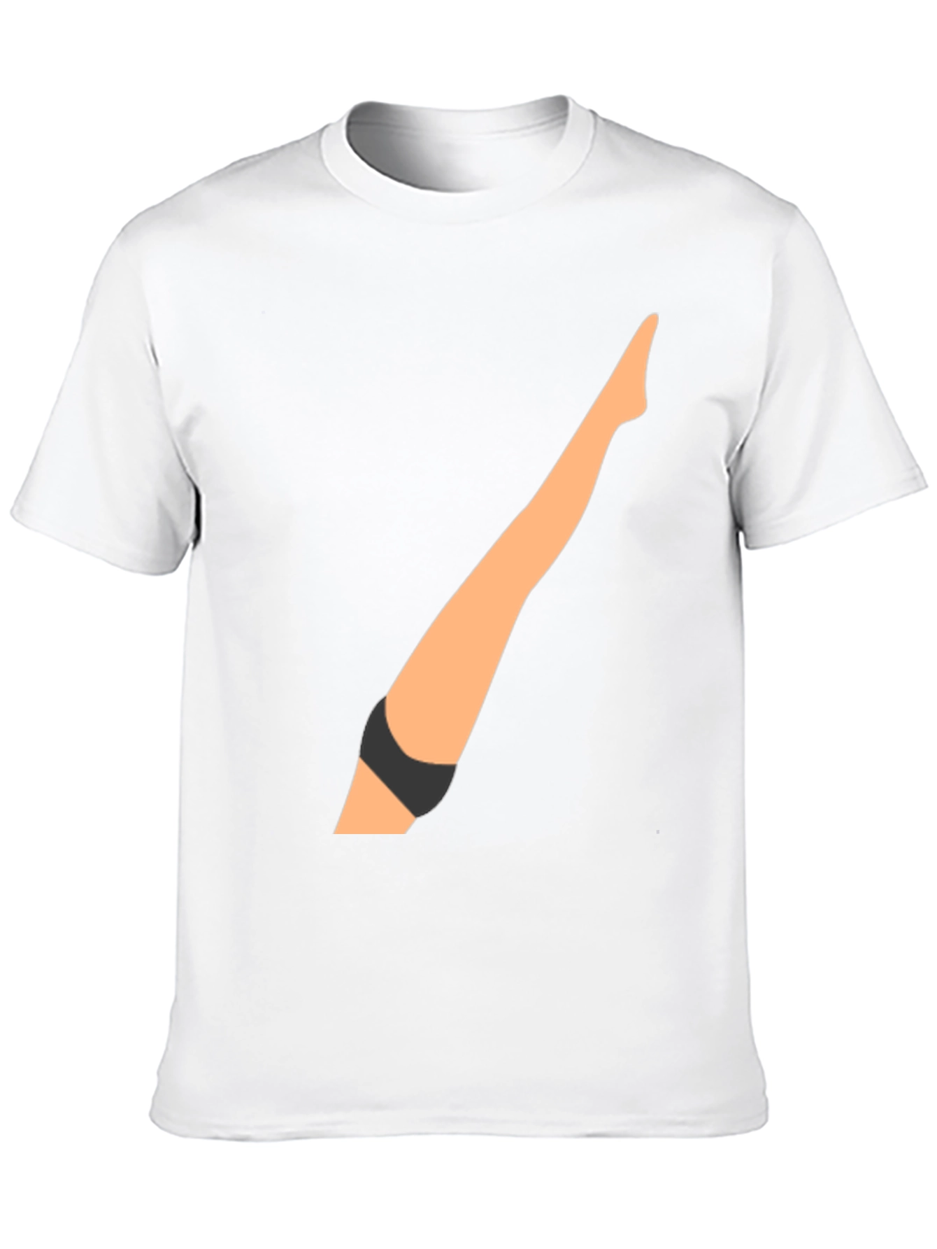 Funny Leg Graphic Black T-Shirt