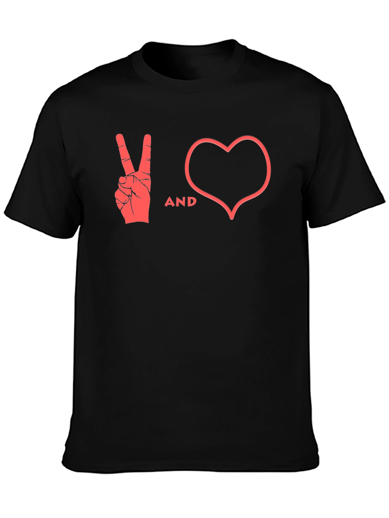 Peace and Love Black T-Shirt