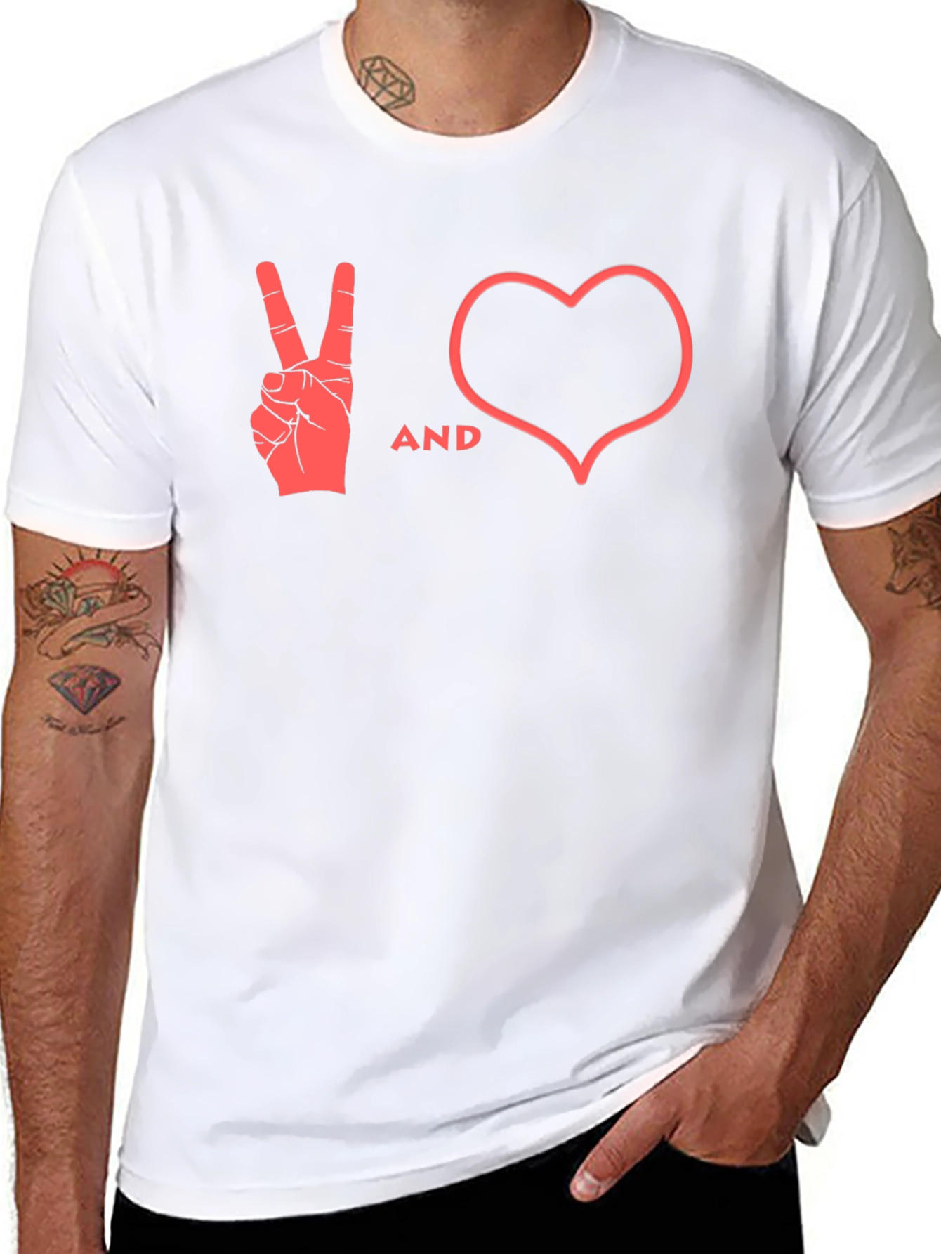 Peace and Love Black T-Shirt