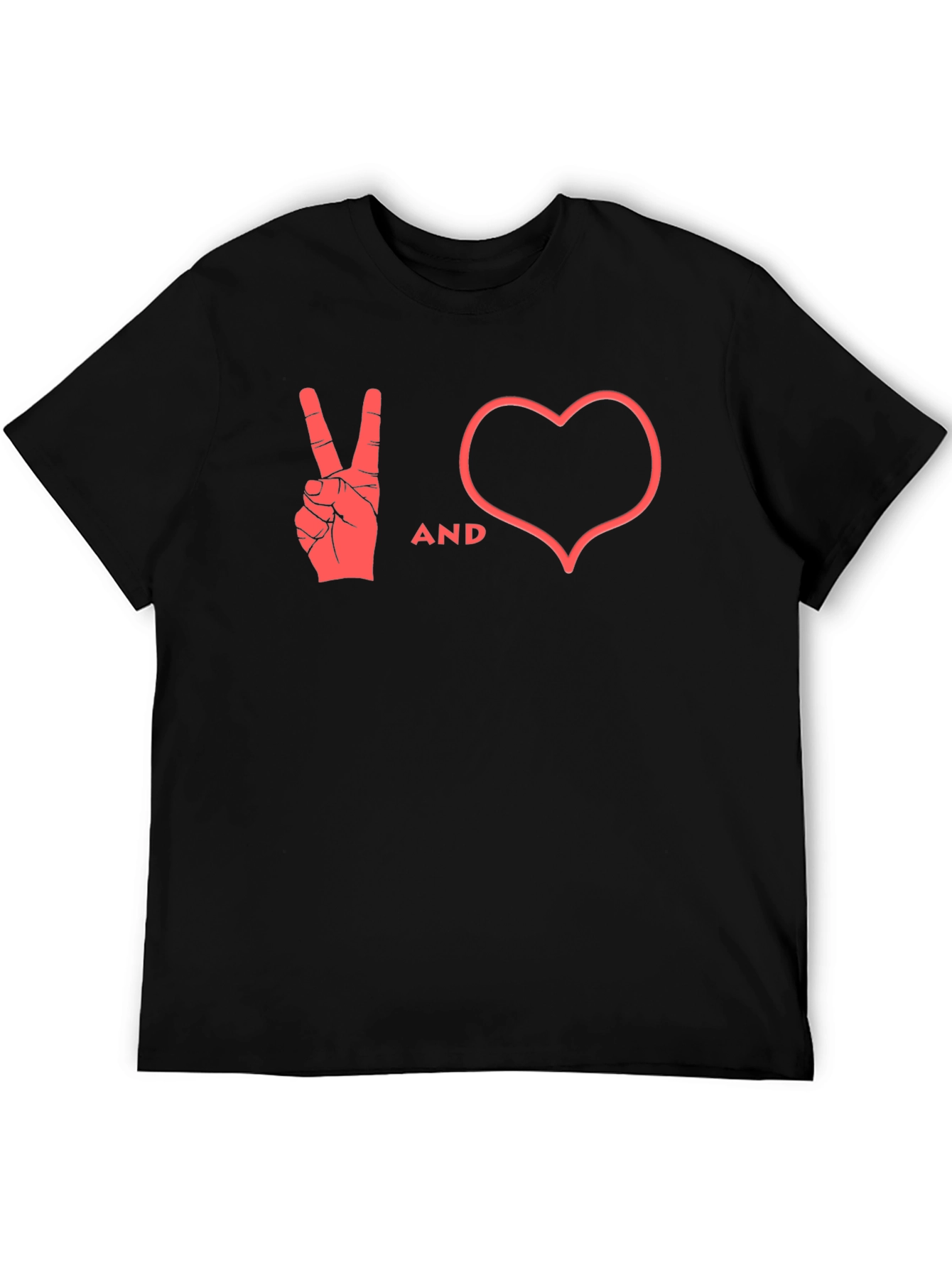Peace and Love Black T-Shirt