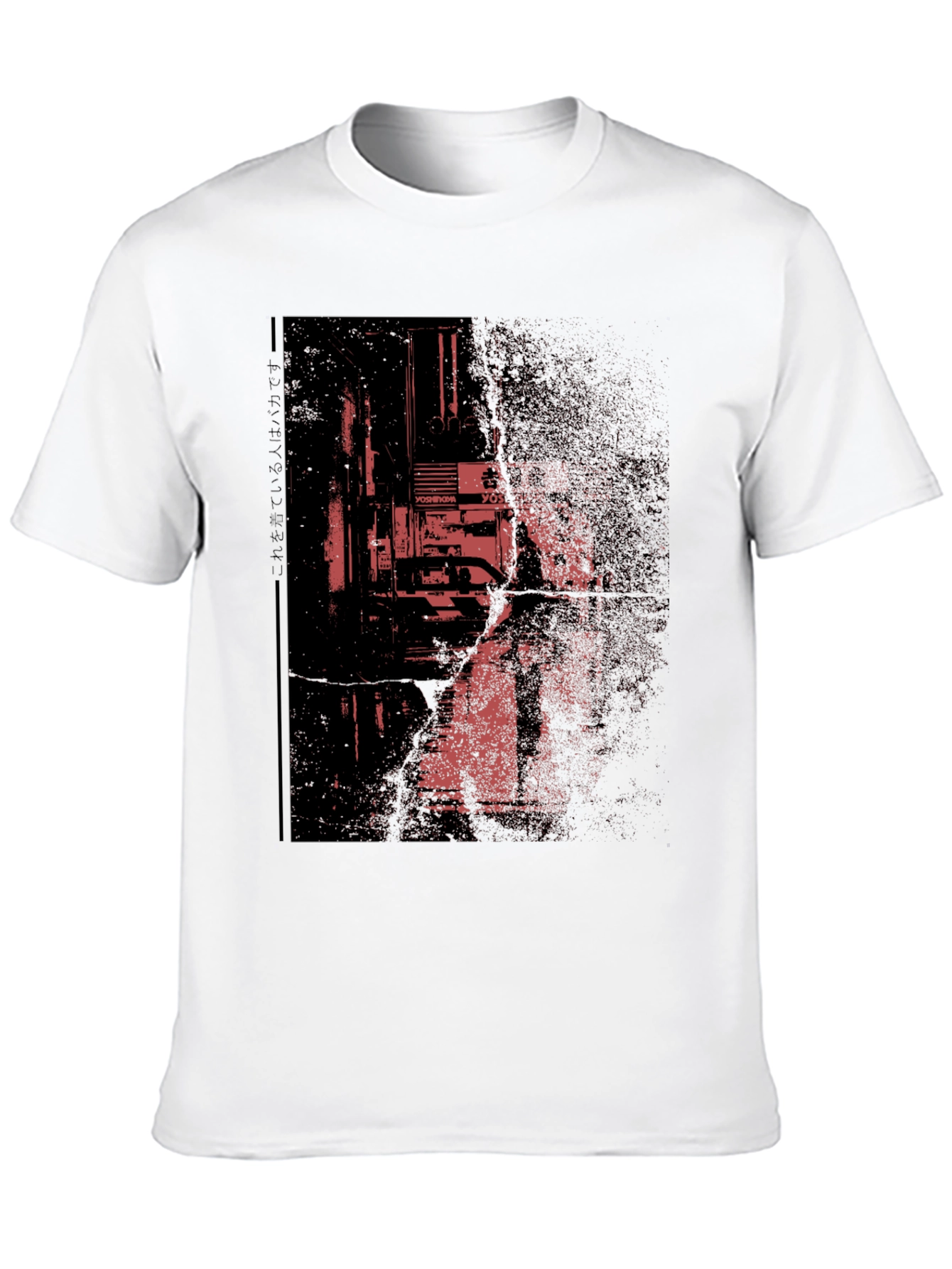 Abstract Cityscape Graphic Tee - Black