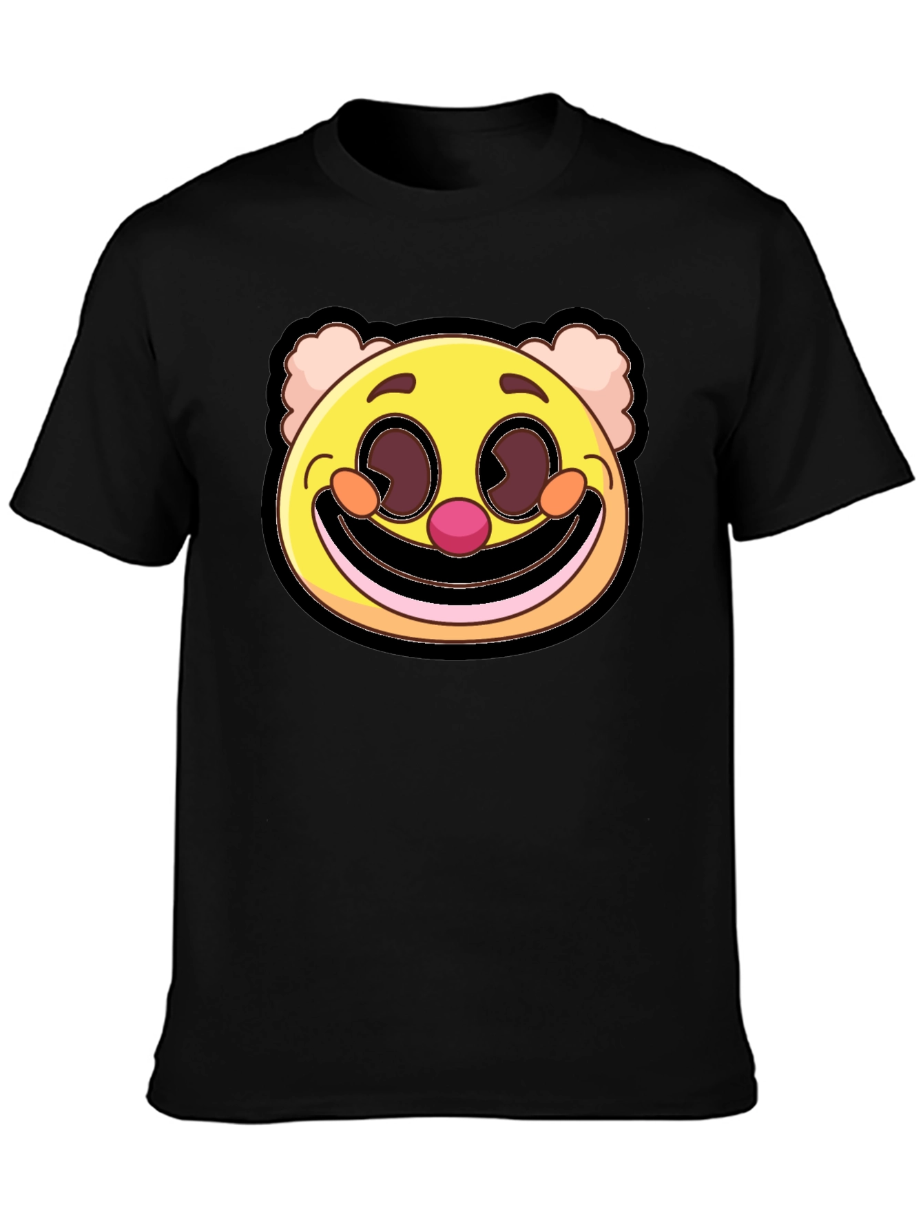 Clown Face Graphic Tee - Black Cotton Blend T-Shirt