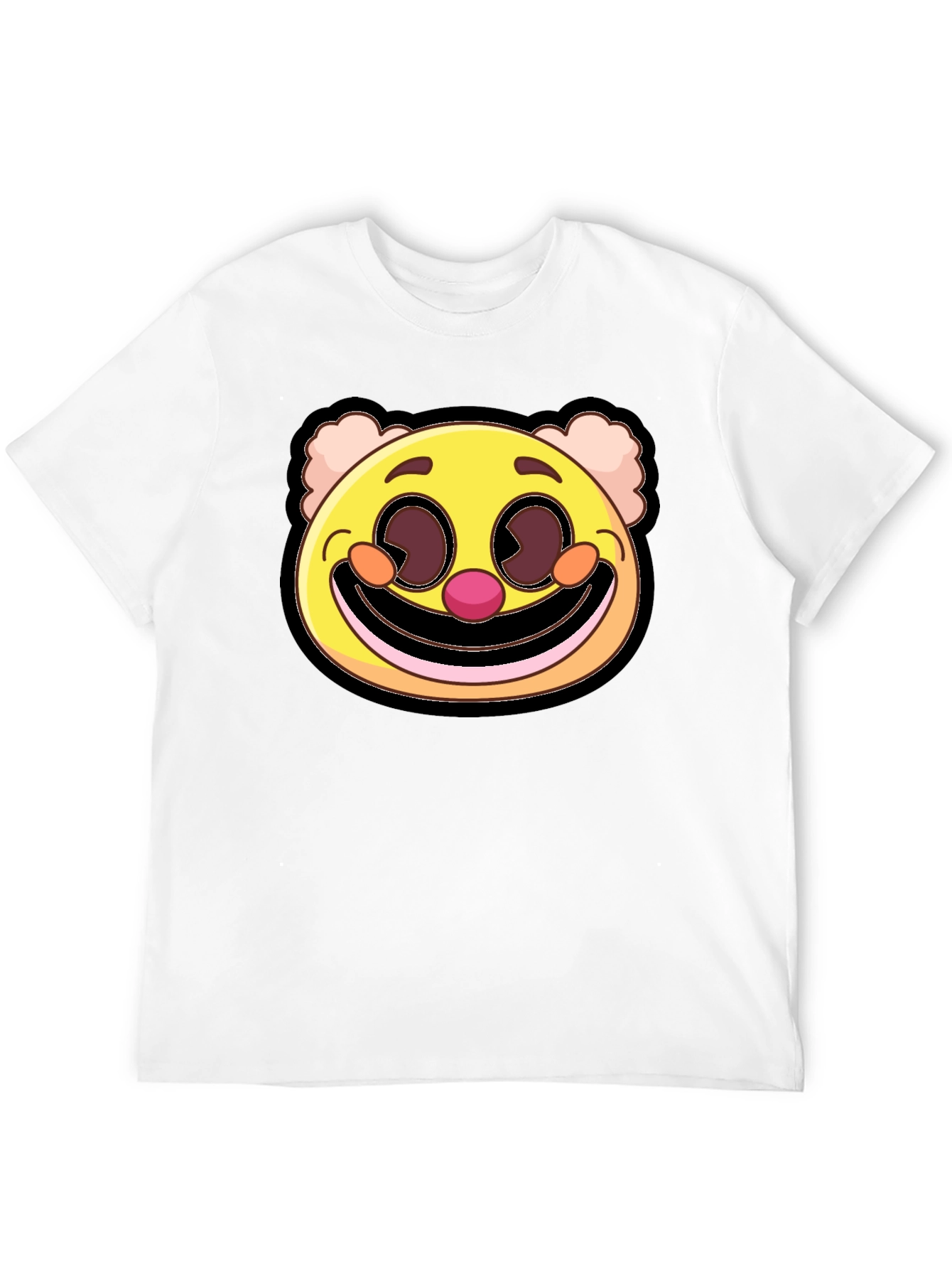 Clown Face Graphic Tee - Black Cotton Blend T-Shirt