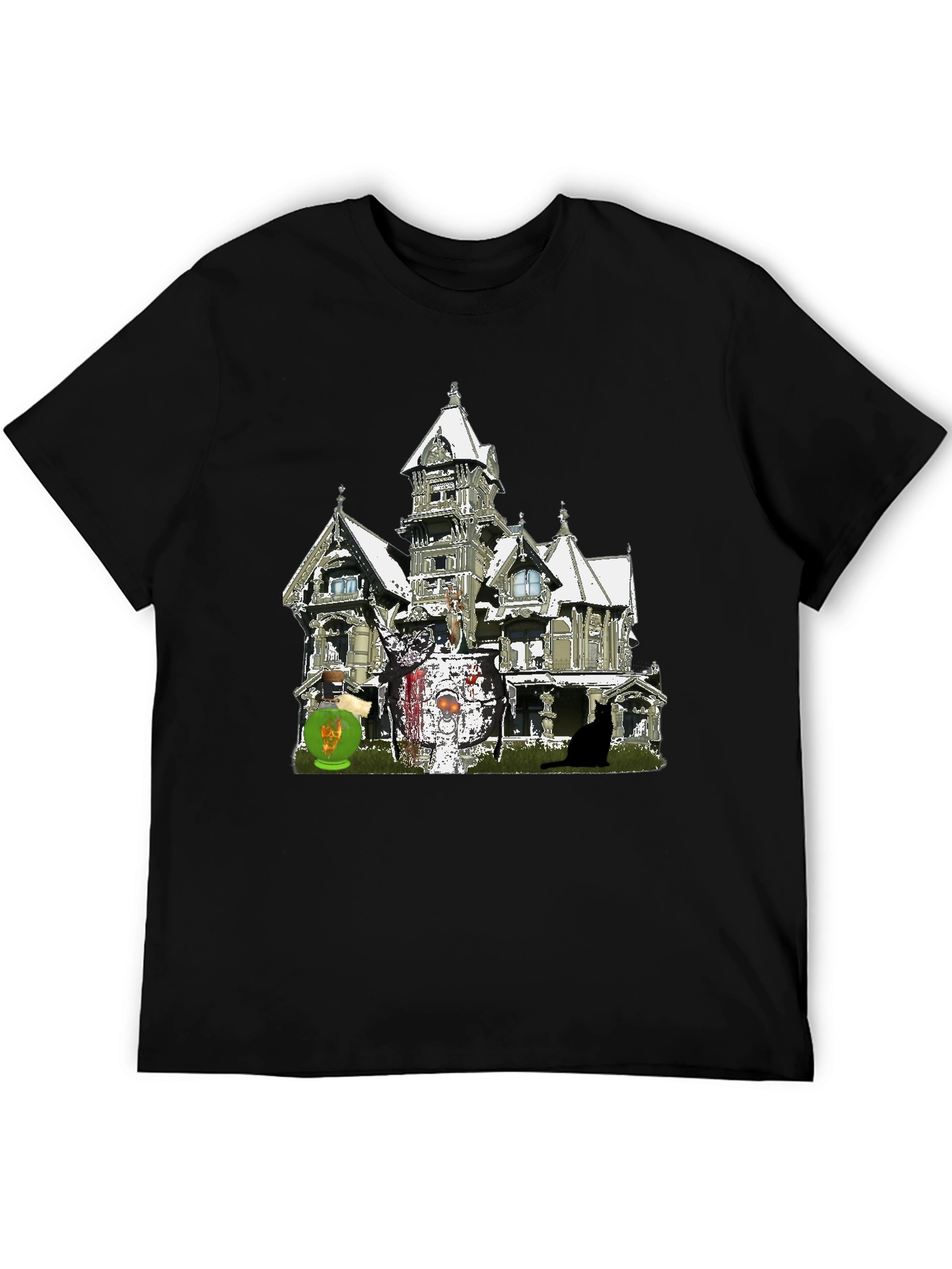 Haunted House Graphic Tee - Spooky Season