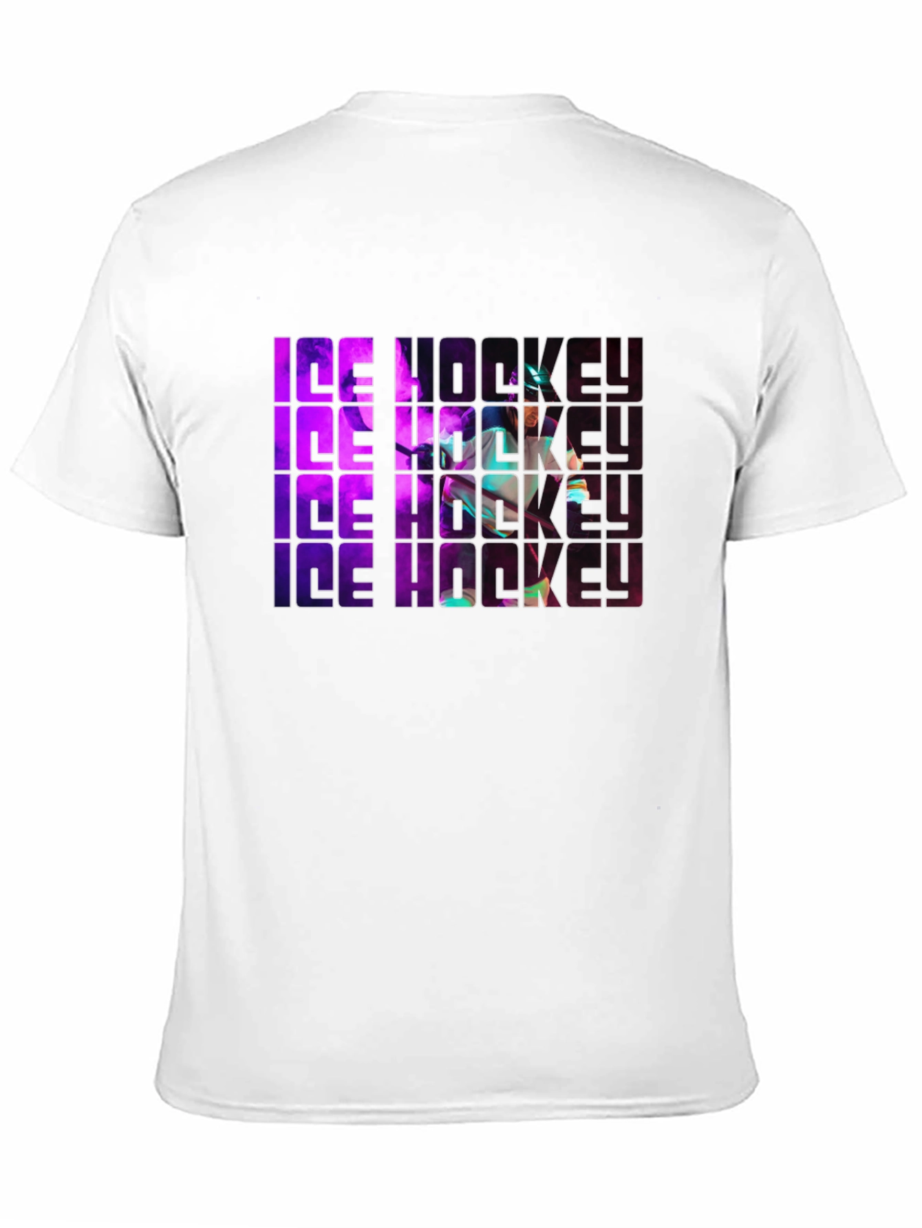 Ice Hockey Graphic Print Black T-Shirt
