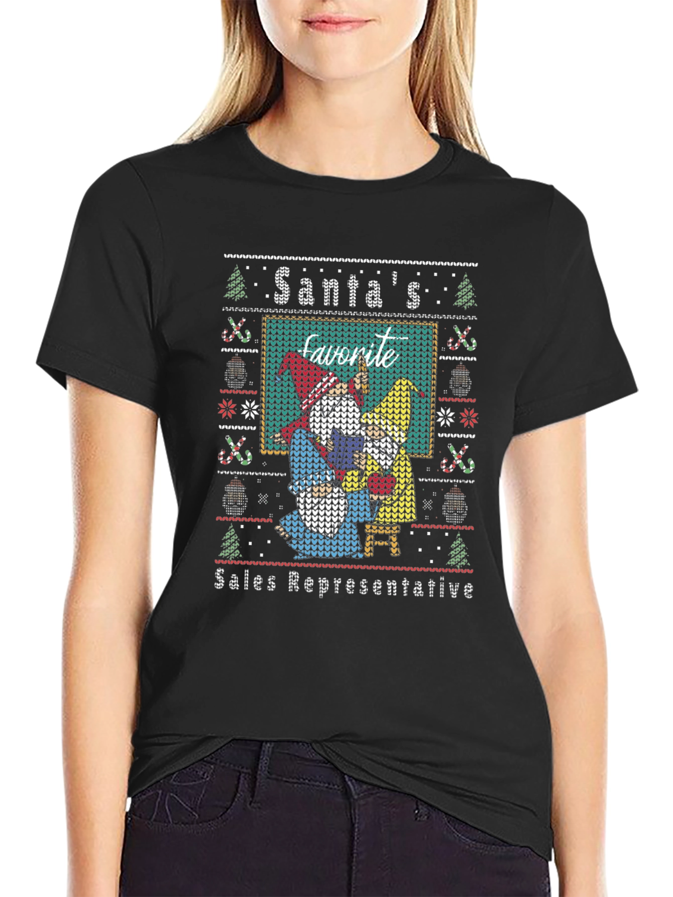Santas Favorite Sales Representative Ugly Christmas Sweater T-Shirt