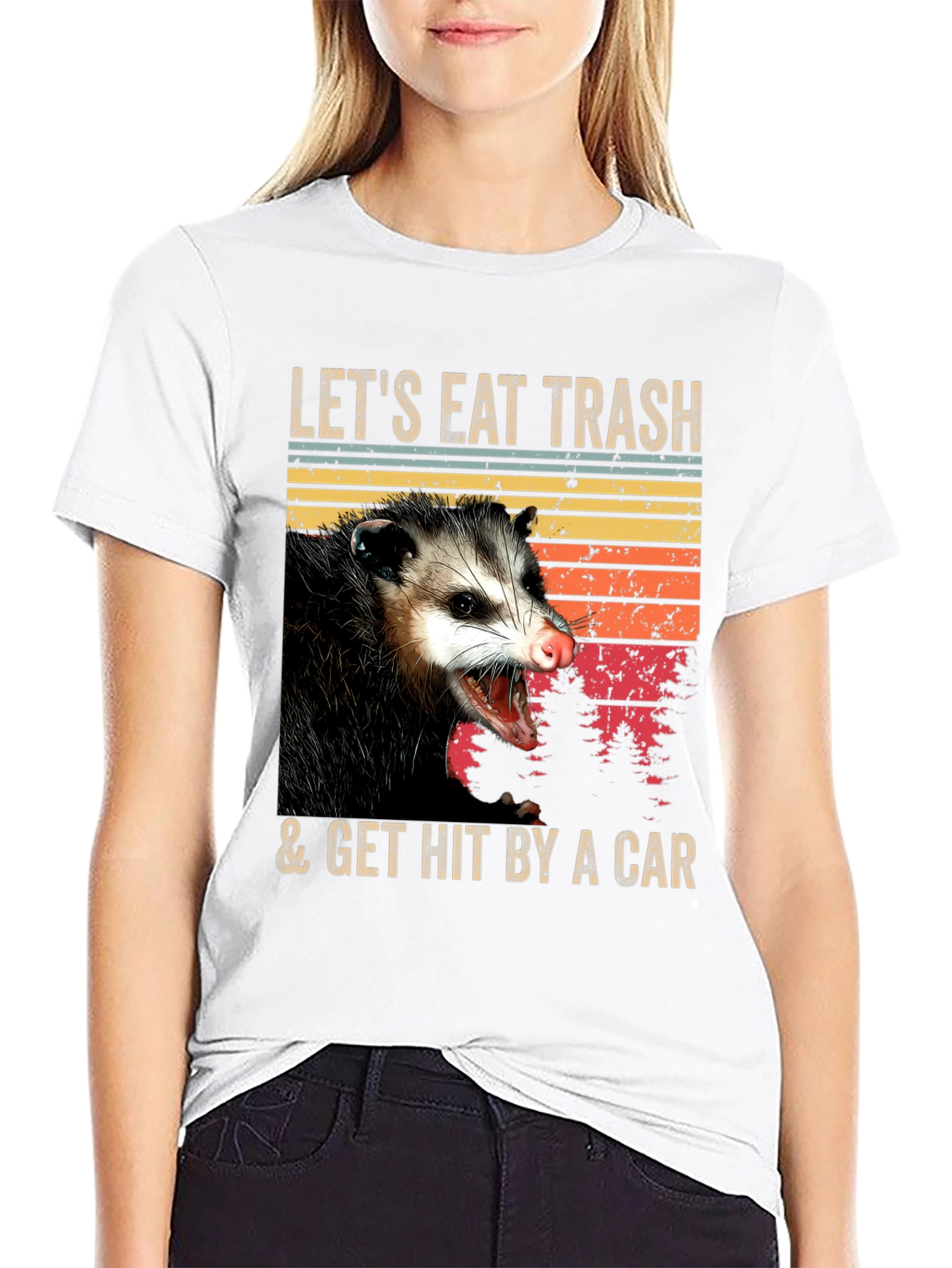 Lets Eat Trash Opossum Graphic Tee