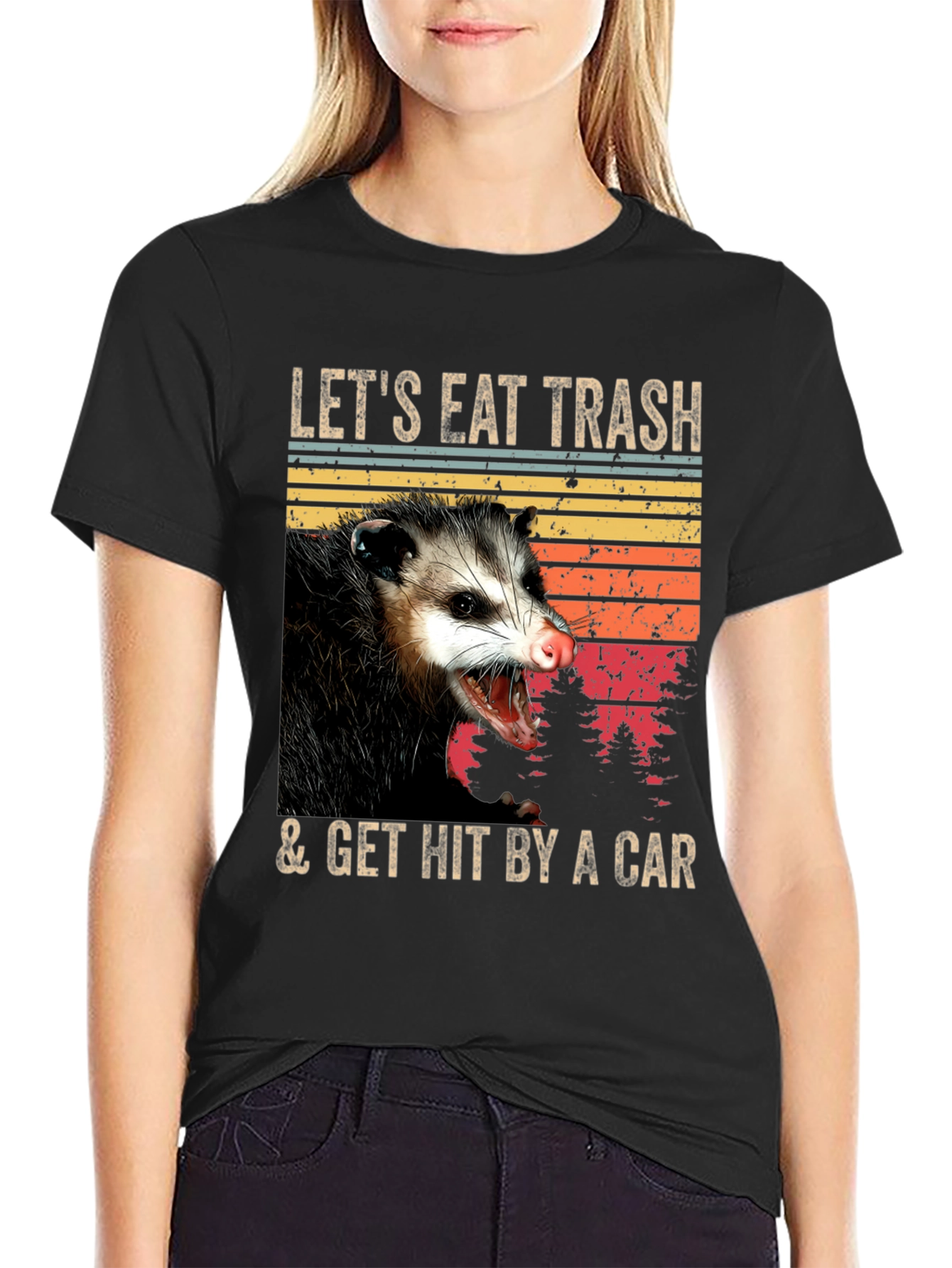 Lets Eat Trash Opossum Graphic Tee