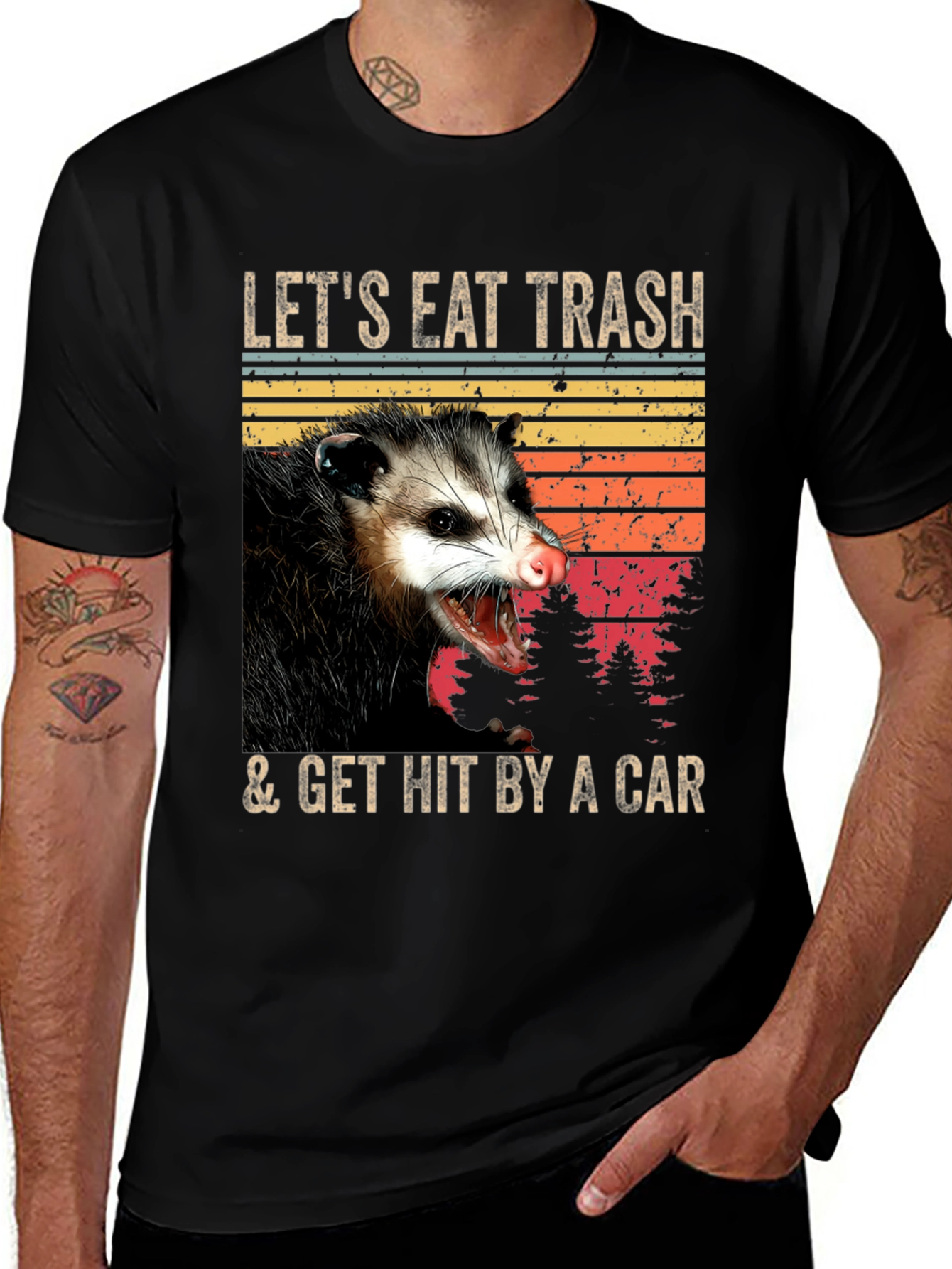 Lets Eat Trash Opossum Graphic Tee