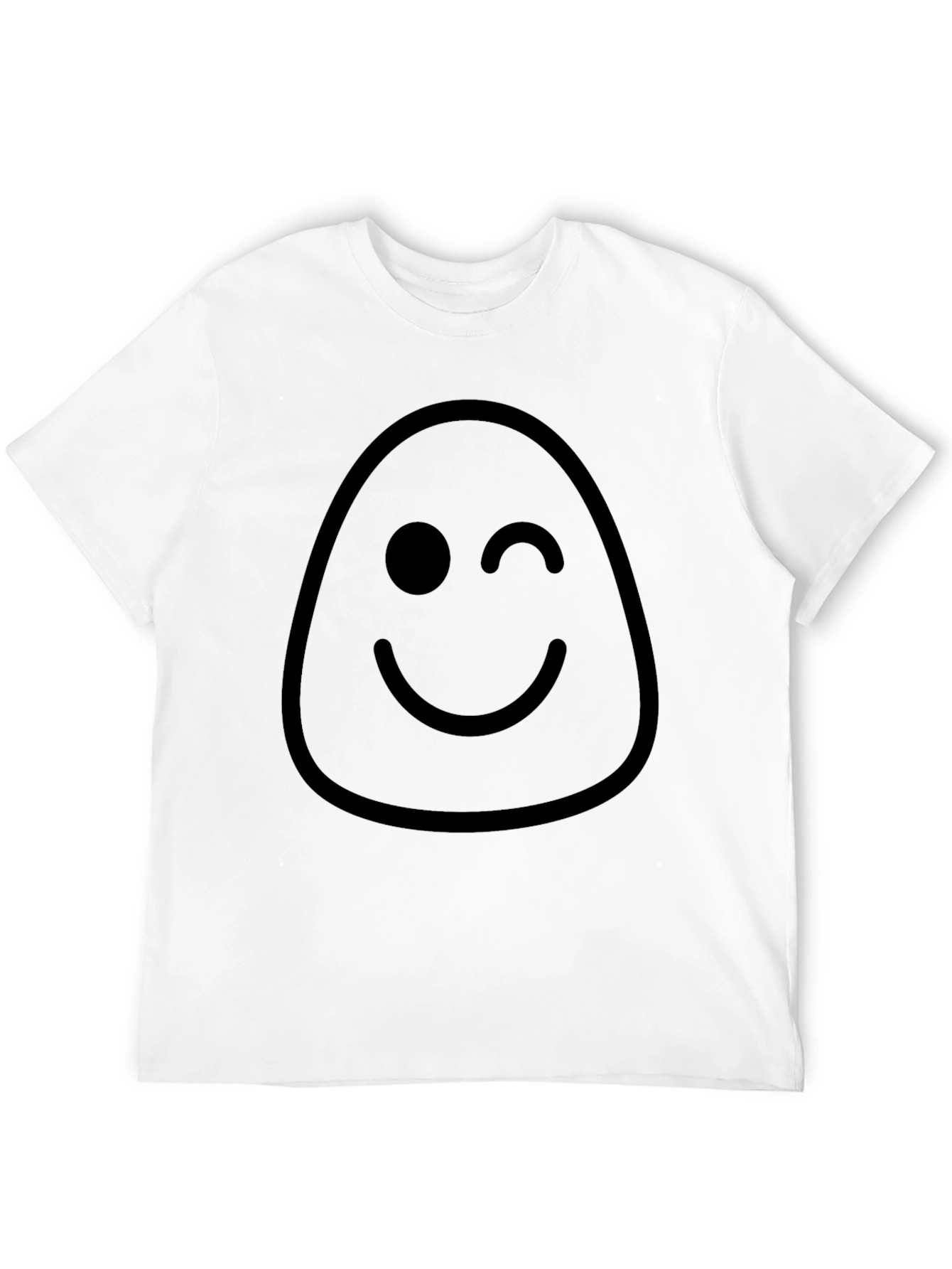 Winking Face Graphic T-Shirt - Casual Black Tee